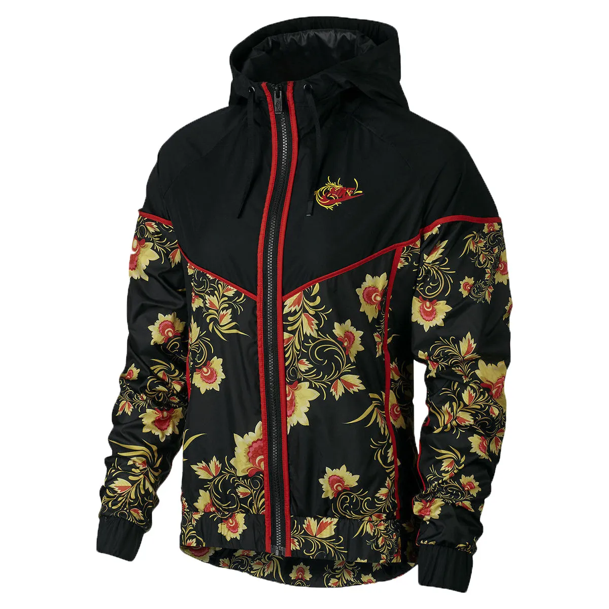 Nike Sportswear NSW Floral Windrunner Printed Women's Jacket Black-Red-Yellow