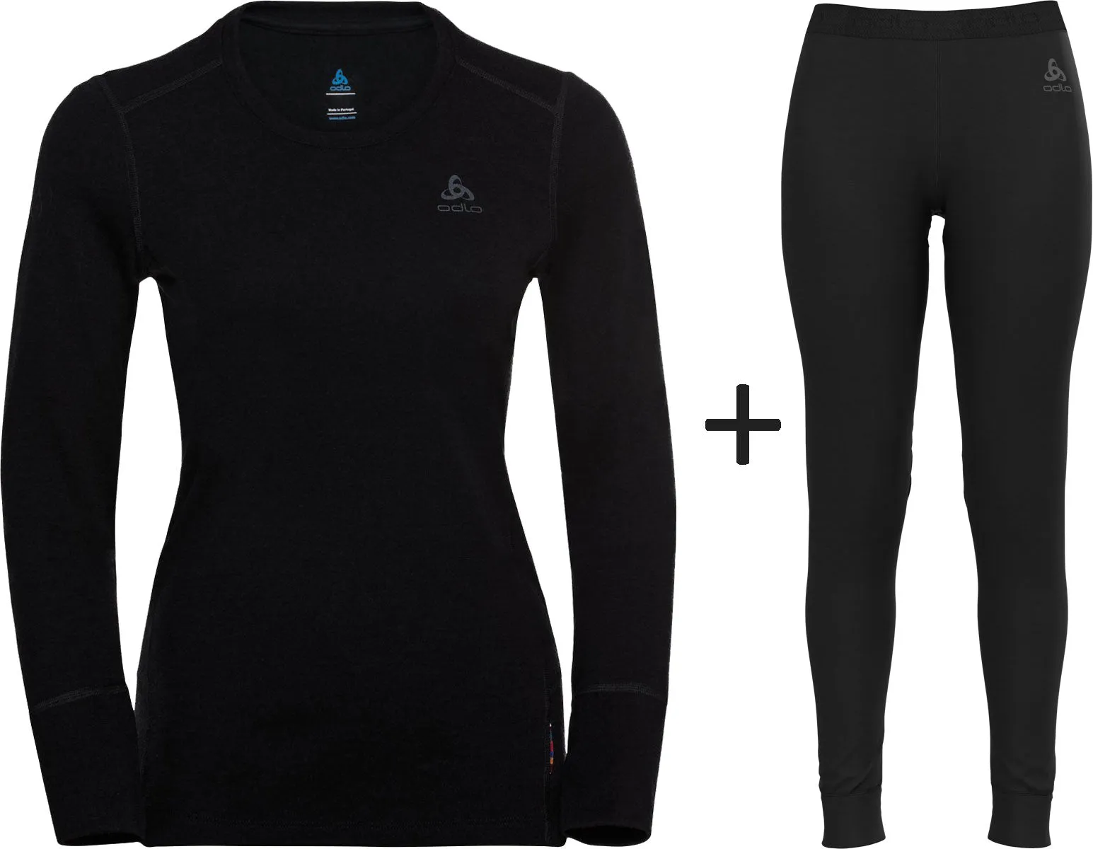 ODLO Women's Naturals 260 Merino Wool Crew Neck Base Layer COMBO