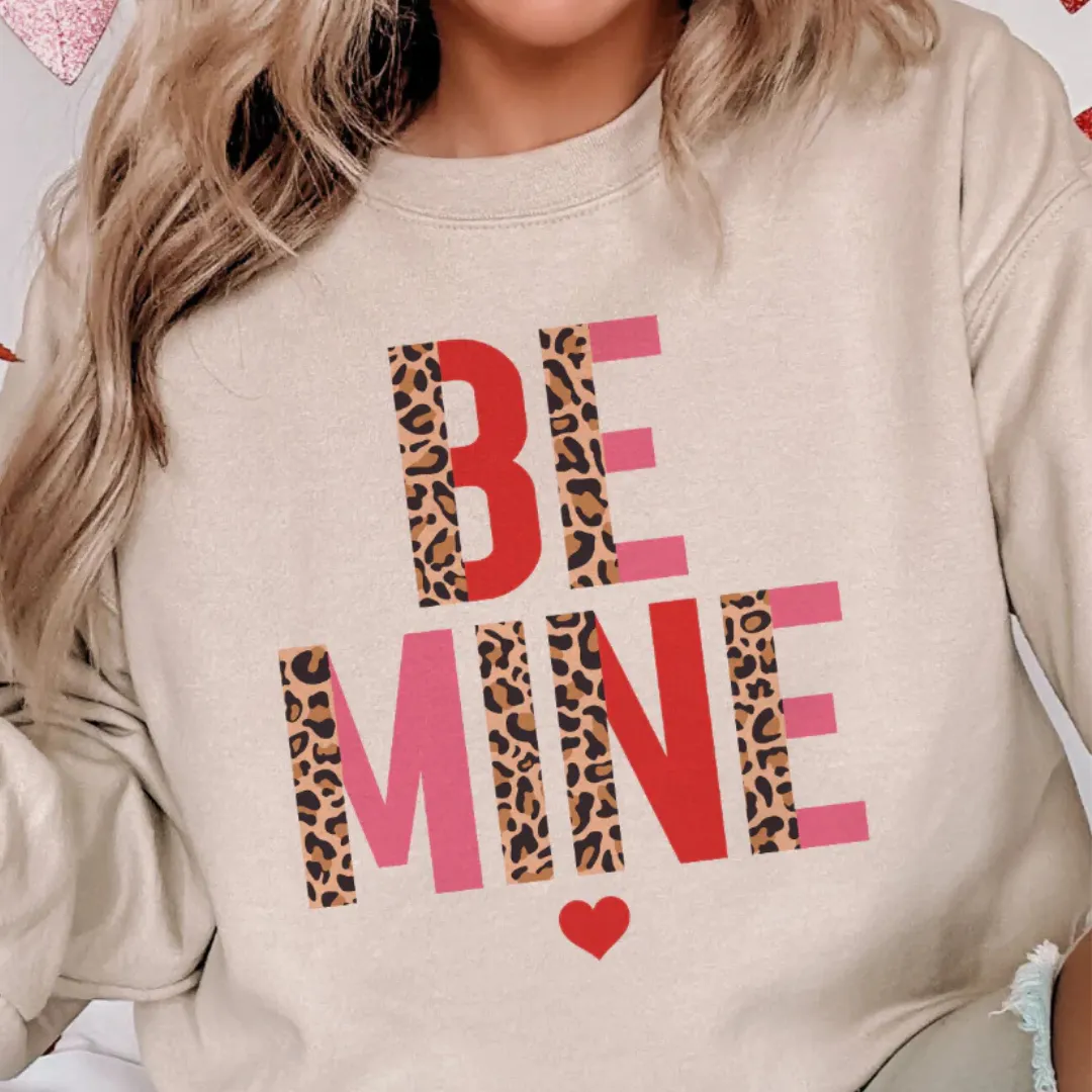 Online Exclusive | Be Mine Cheetah and Color Block Graphic Sweatshirt in Cream