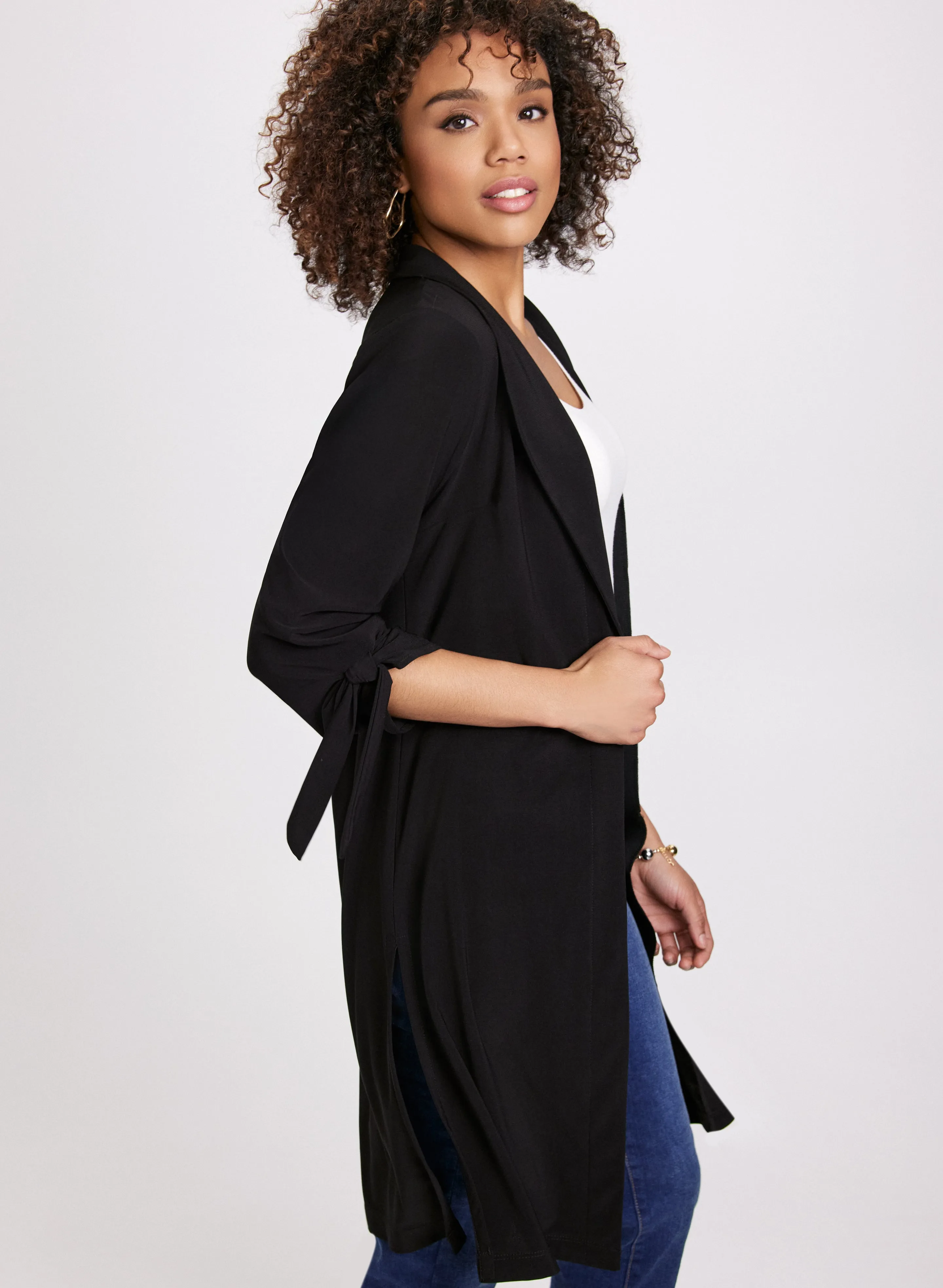 Open-Front Tunic Cardigan