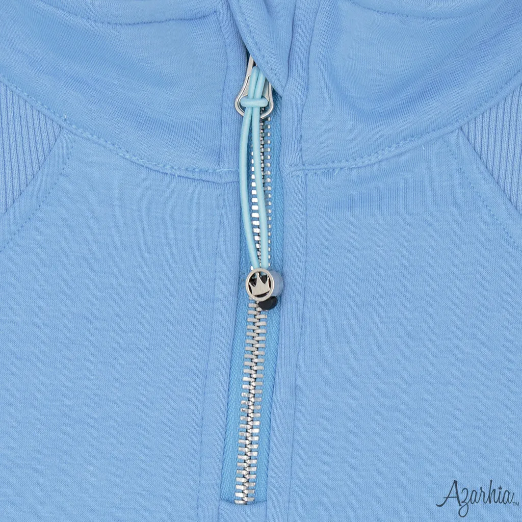 Oversized Cropped 1/4 Zip Sweatshirt in Light Blue