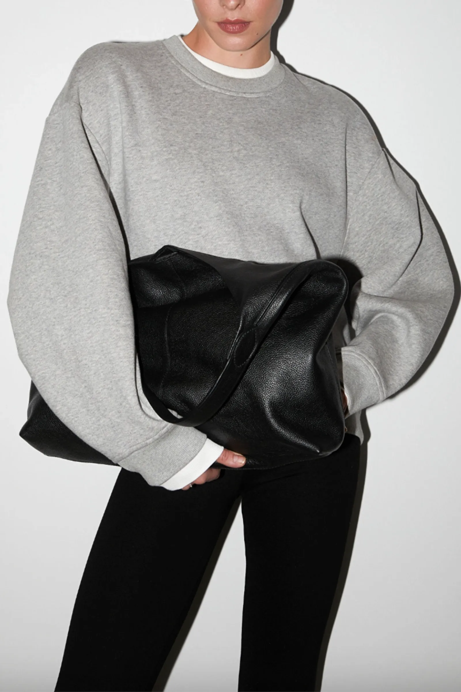 Oversized Sweatshirt in Grey Melange