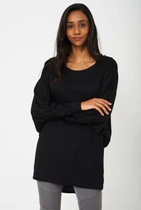 Oversized Tunic Top in Black