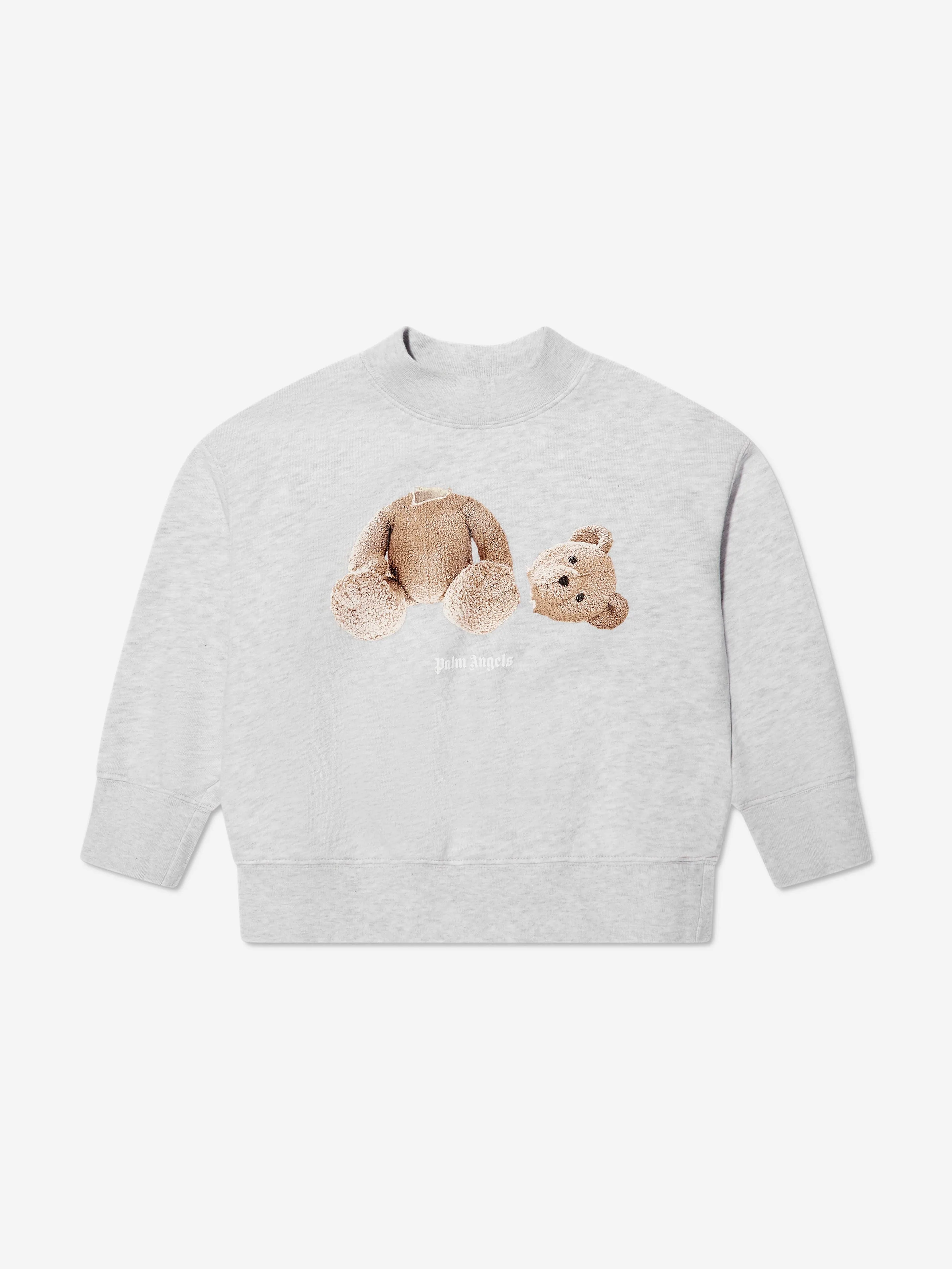 Palm Angels Boys Bear Sweatshirt in Grey