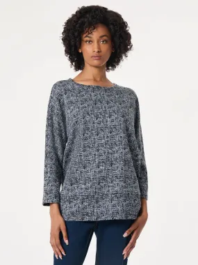 Petite Seam Detail Dolman Tunic, Jacquard Knit