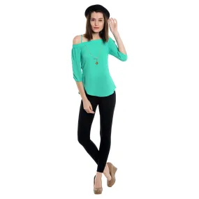 Plain Green Top with shoulder strap