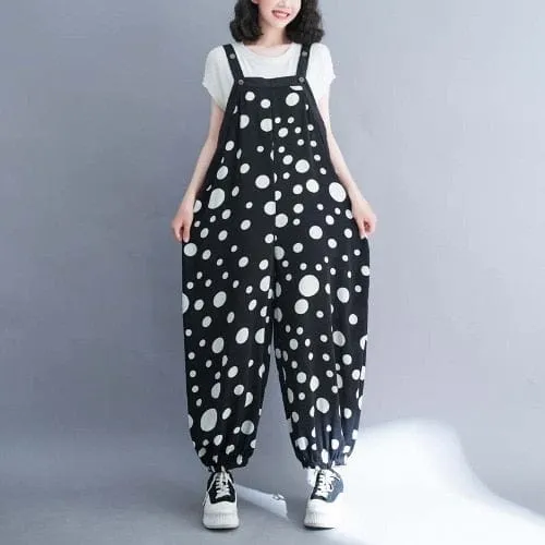 Plus Size Polka Dot Overall