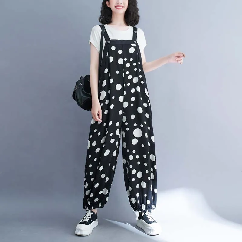 Plus Size Polka Dot Overall