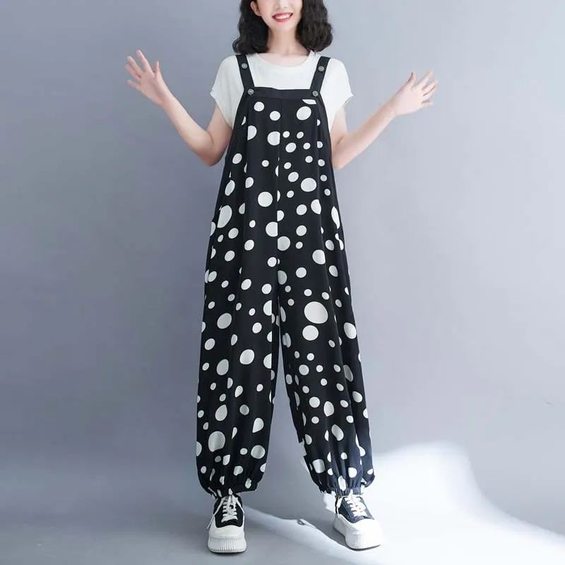 Plus Size Polka Dot Overall