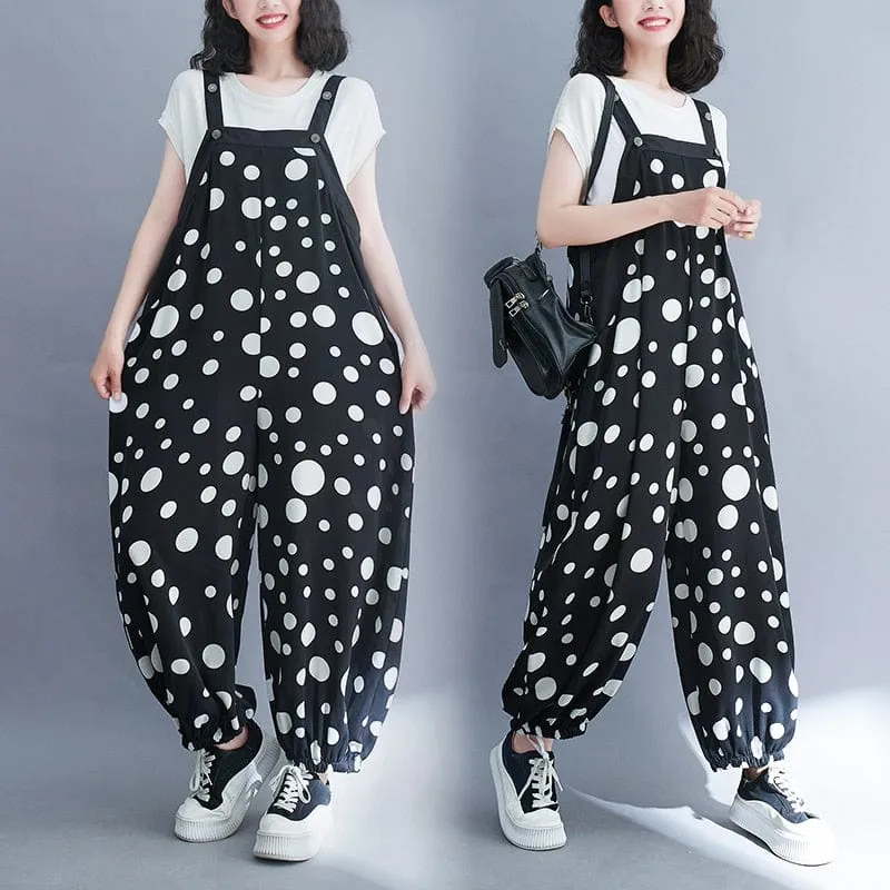 Plus Size Polka Dot Overall