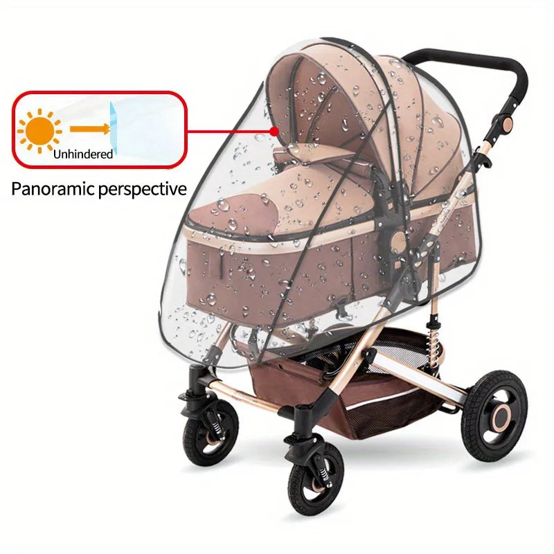 Protect Your Stroller with Transparent Breathable Rain Cover