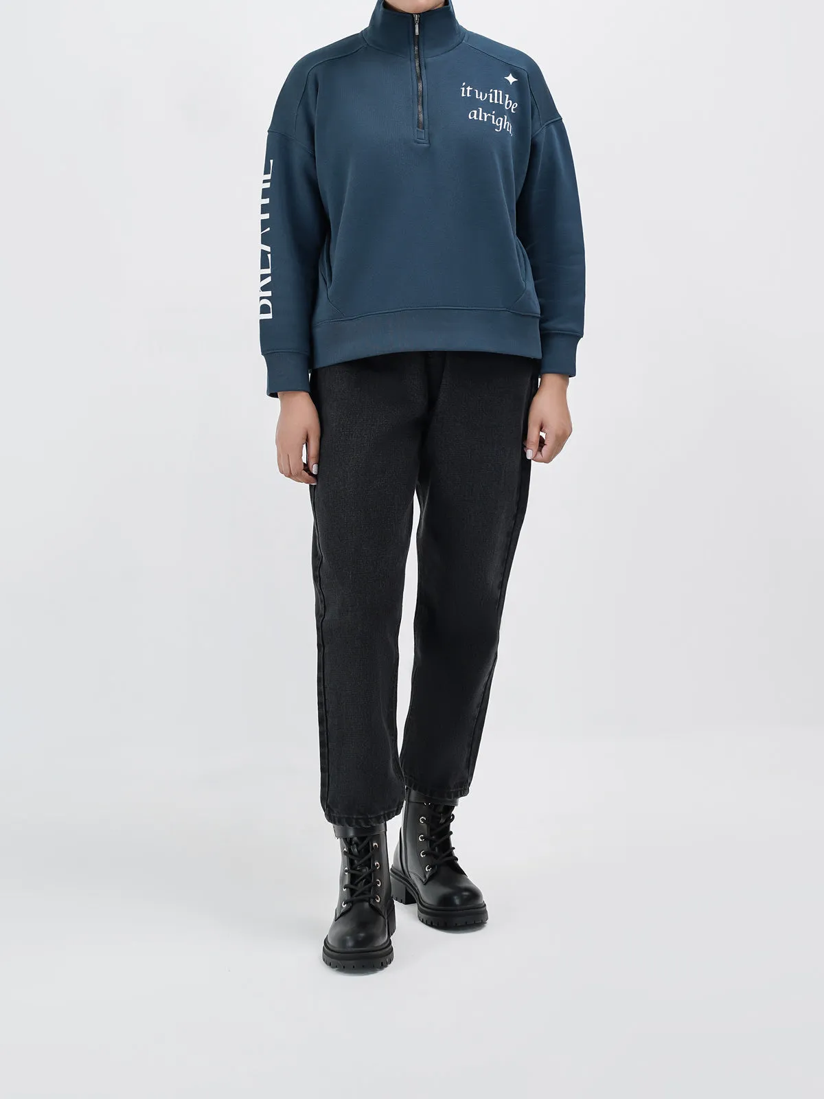 "ARCHES" Half Zip Casual Sweatshirt