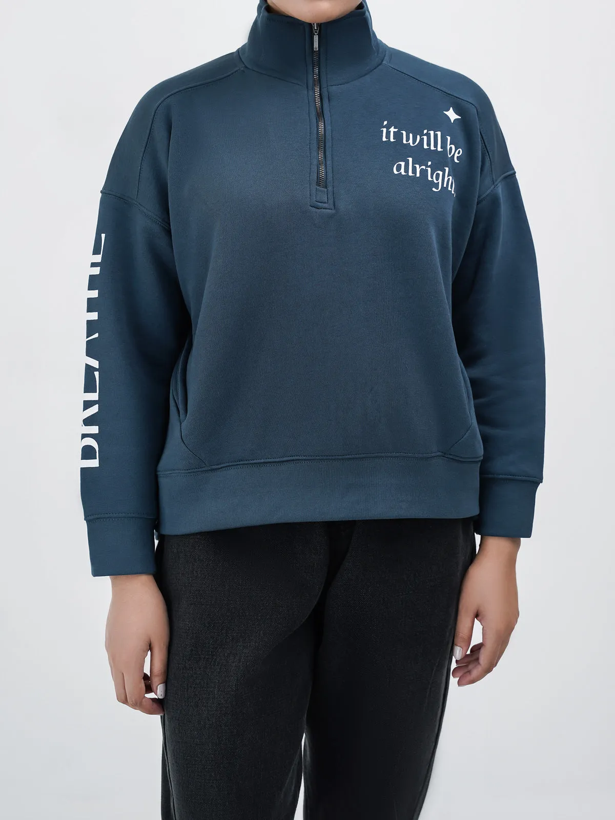 "ARCHES" Half Zip Casual Sweatshirt