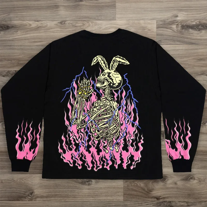 Rabbit skull casual street sports sweatshirt