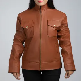 Rachel Brown Leather Jacket