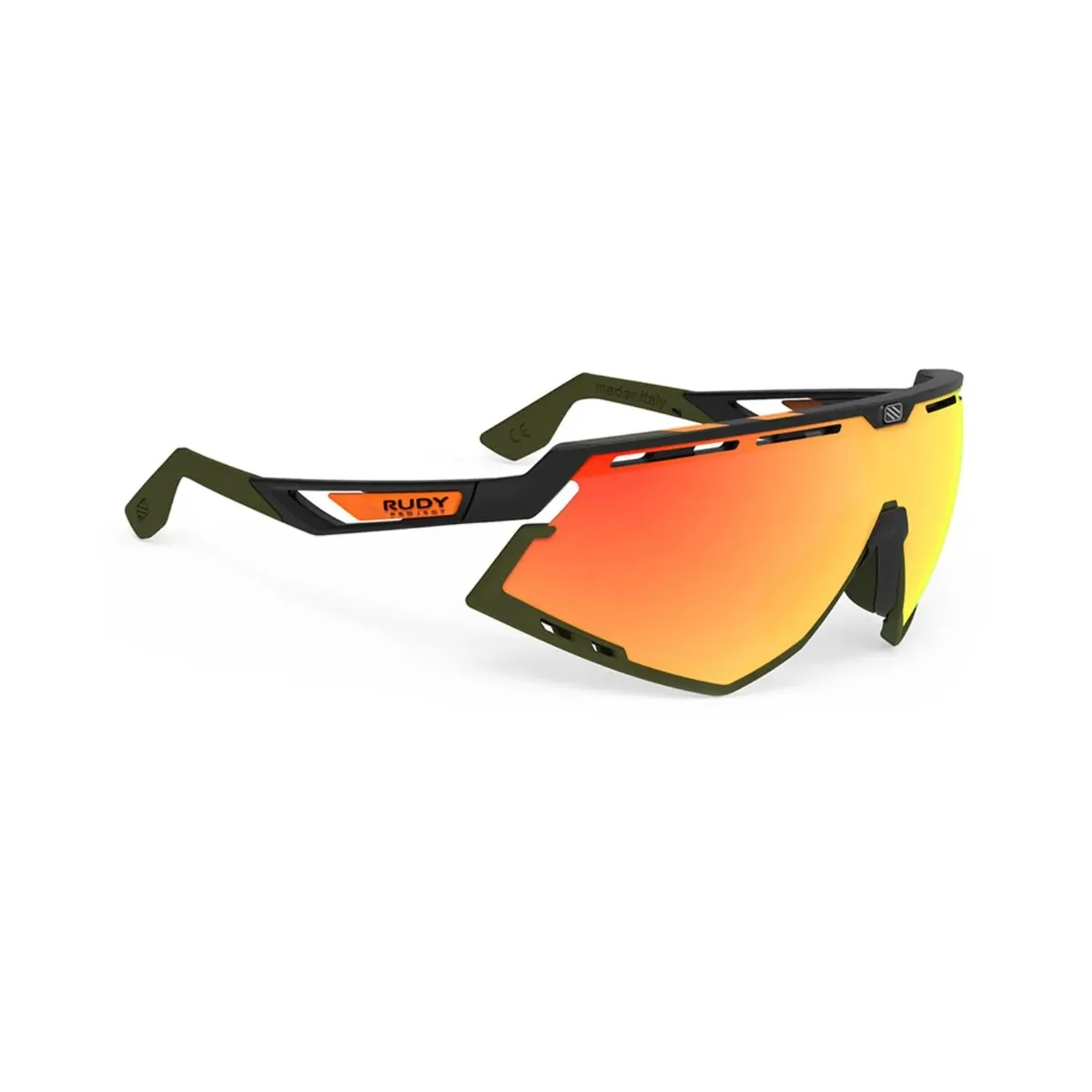 Rudy Project Defender Glasses Matte Black - Olive Multilaser Orange