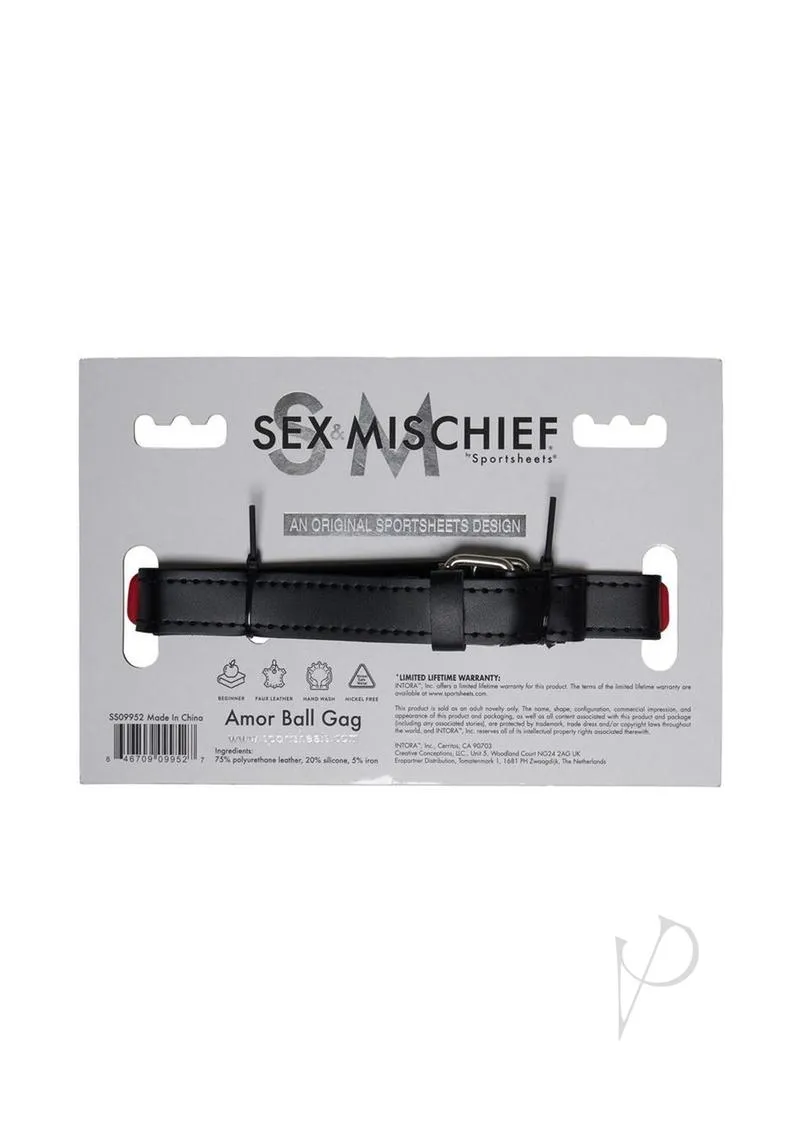 Sex & Mischief Amor Ball Gag Red & Black