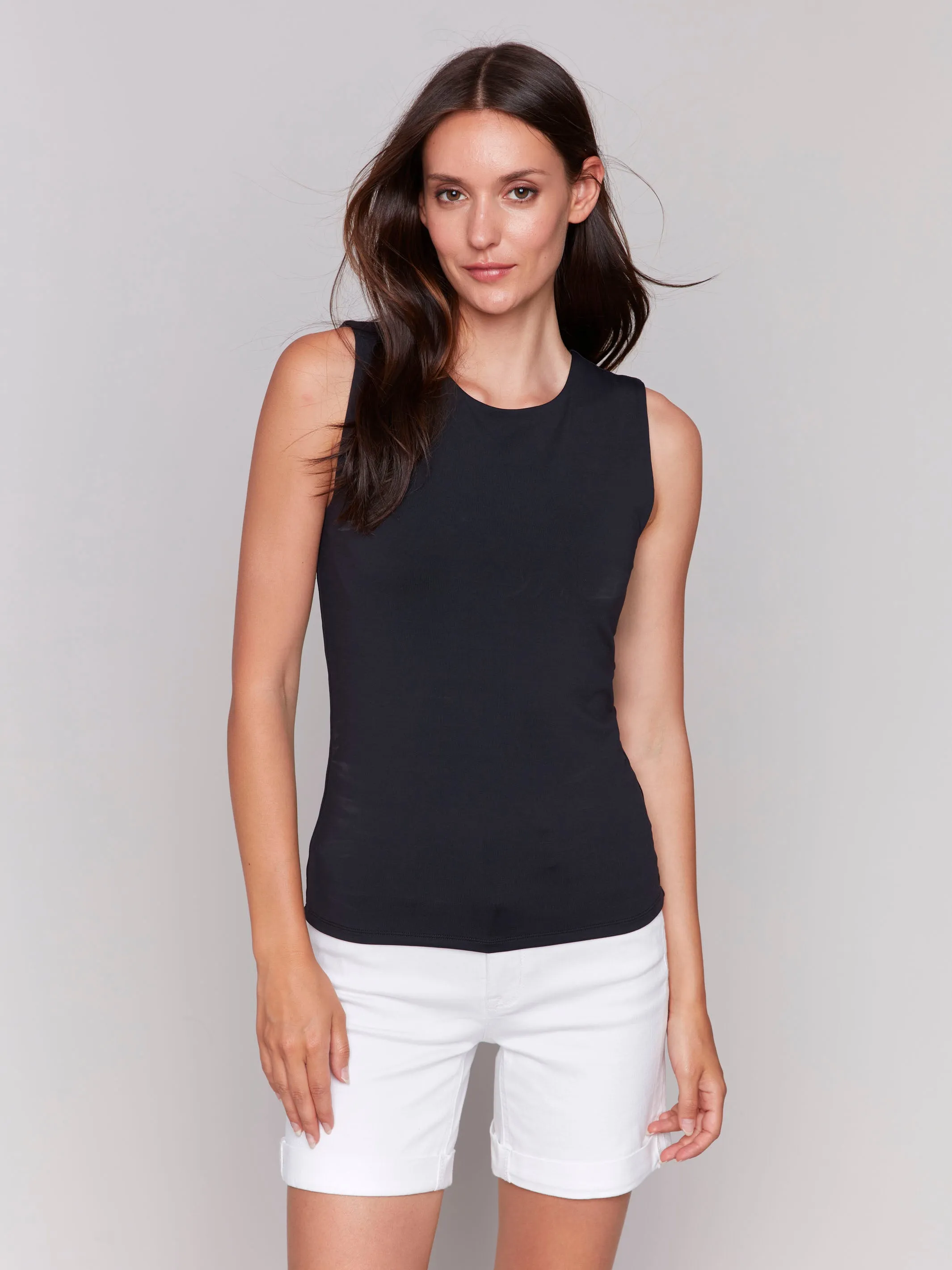 Sleeveless Super Stretch Top - Black