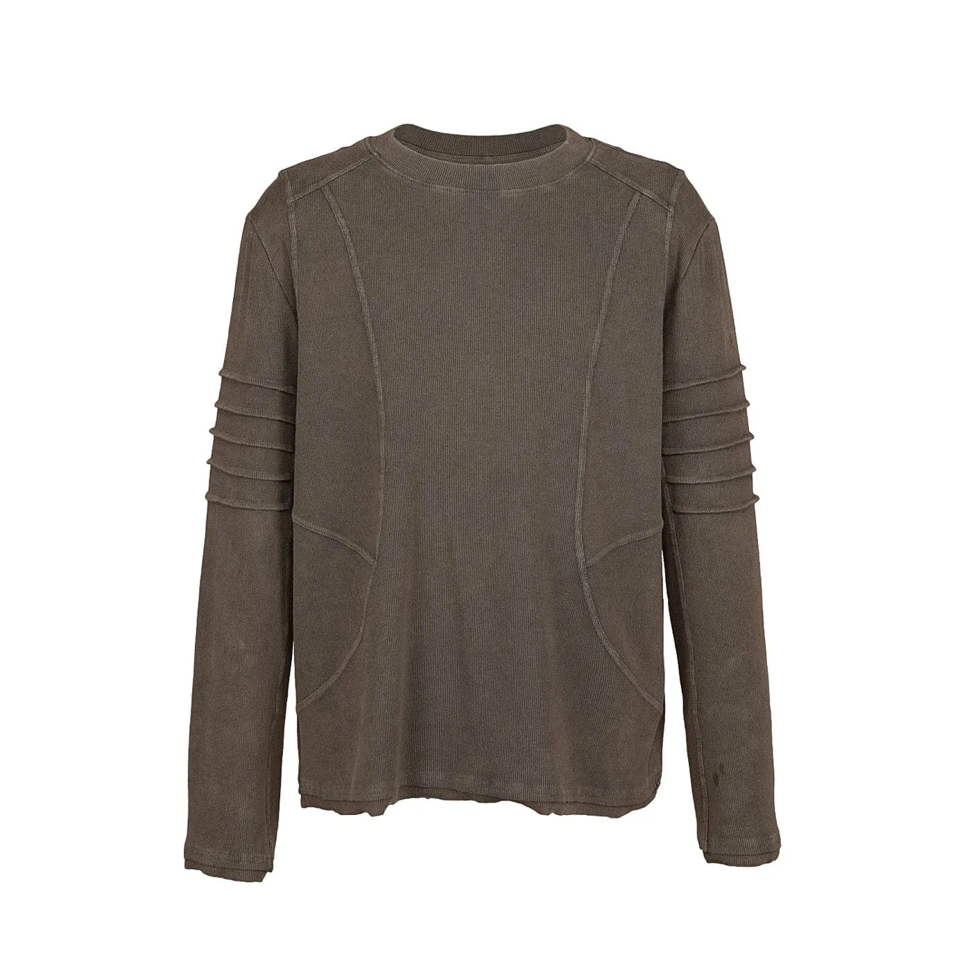 Strapped Sleeve Sweatshirt Brown