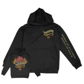 Stretch Arm Strong "Yesterday" Black Hooded Sweatshirt