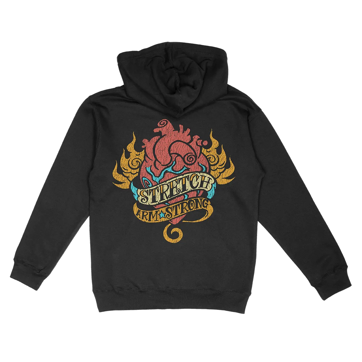 Stretch Arm Strong "Yesterday" Black Hooded Sweatshirt