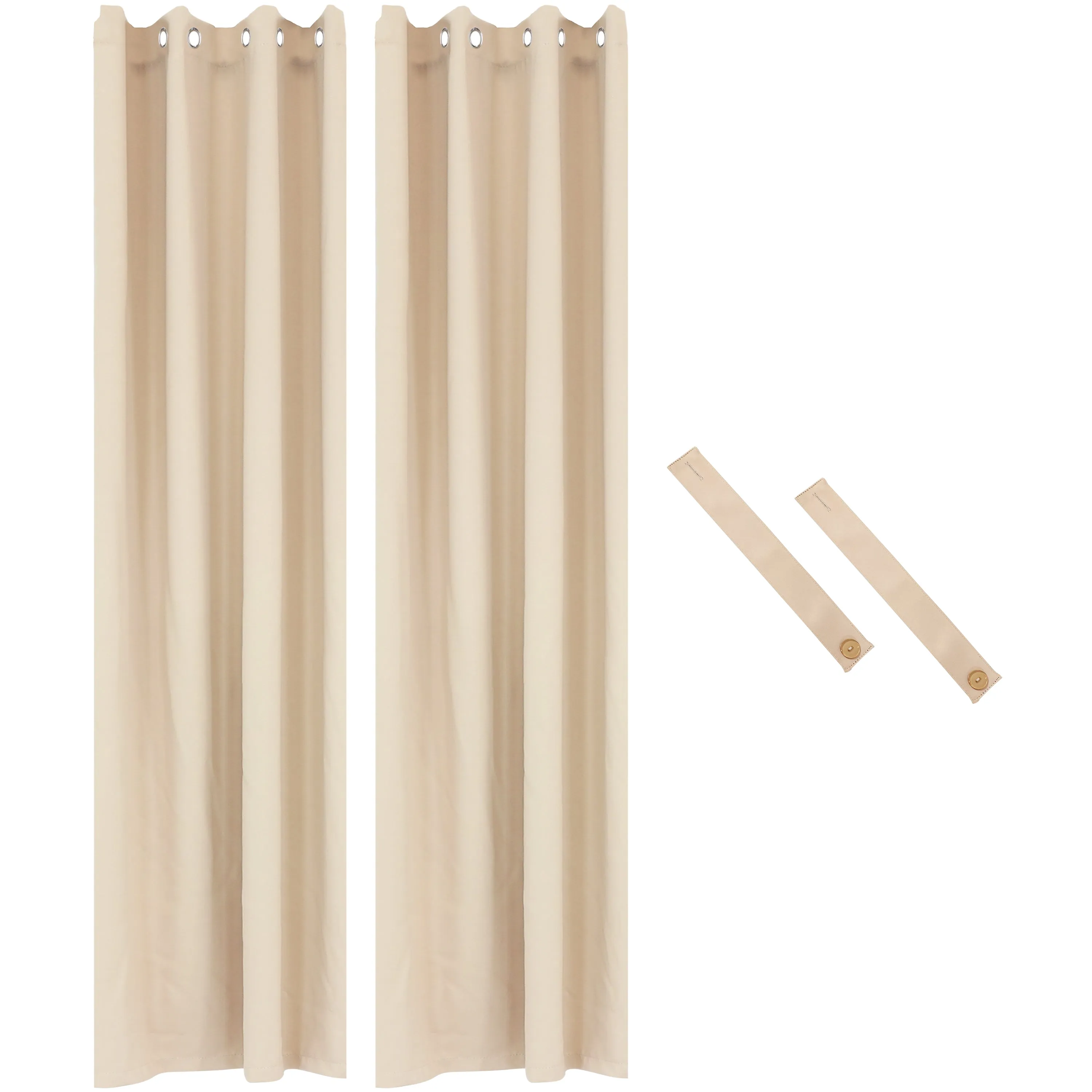 Sunnydaze Beige Outdoor Room Darkening Curtains