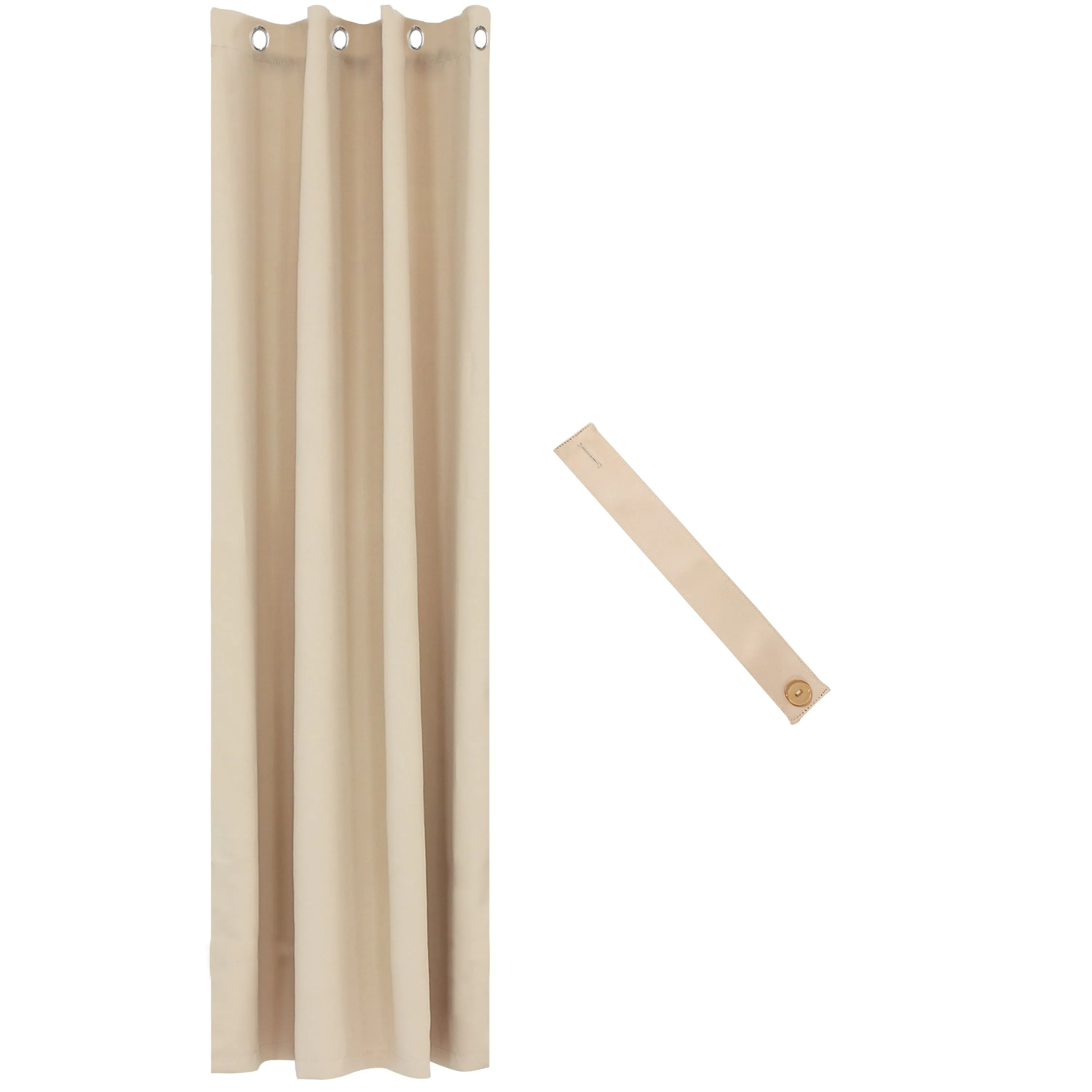 Sunnydaze Beige Outdoor Room Darkening Curtains