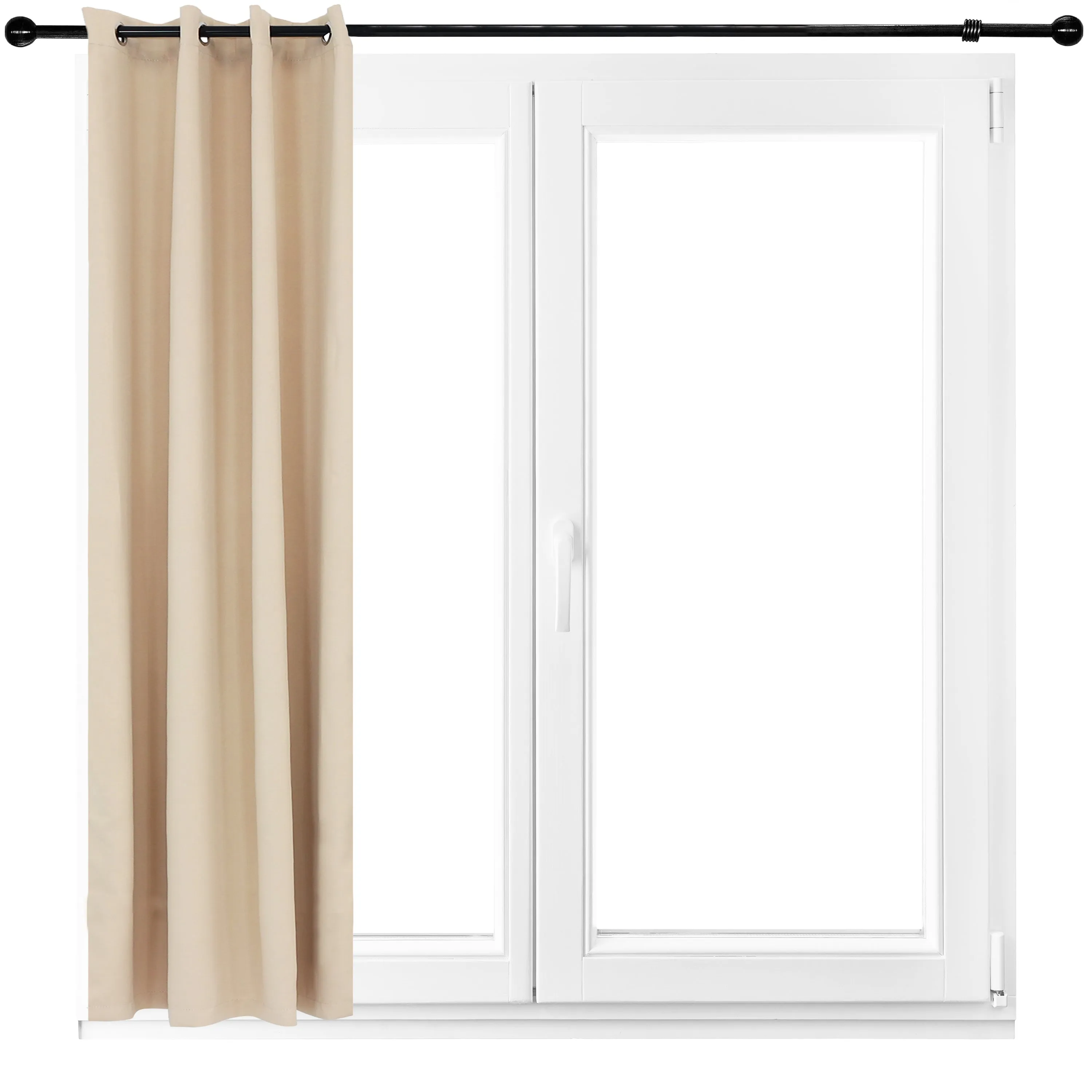 Sunnydaze Beige Outdoor Room Darkening Curtains