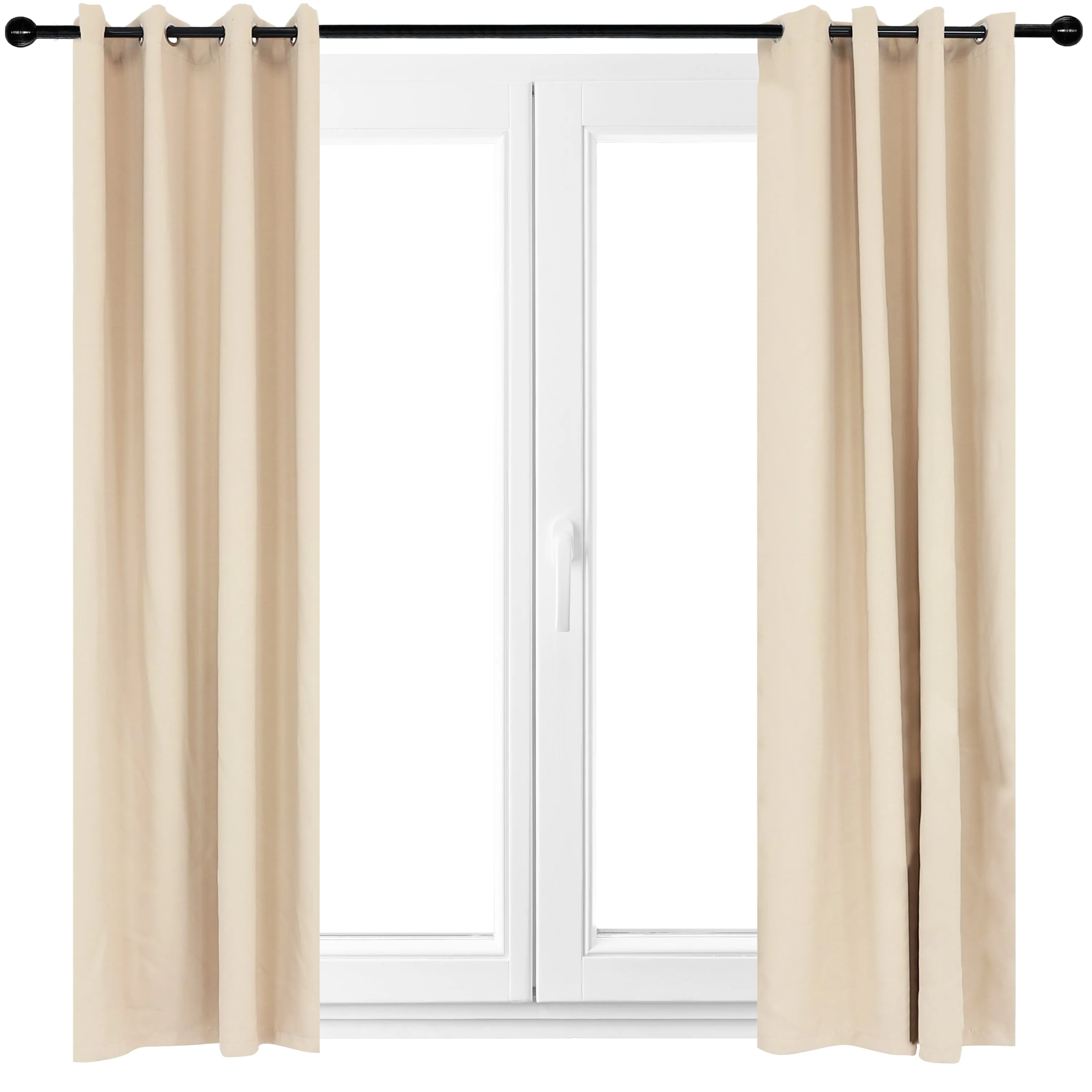 Sunnydaze Beige Outdoor Room Darkening Curtains