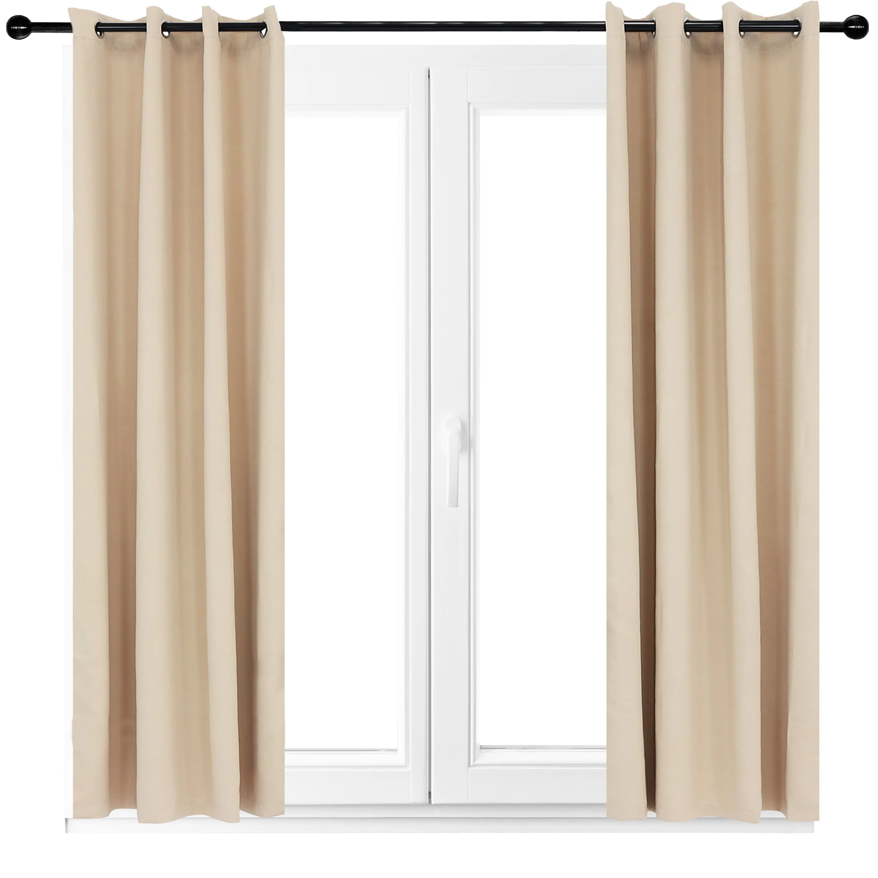 Sunnydaze Beige Outdoor Room Darkening Curtains