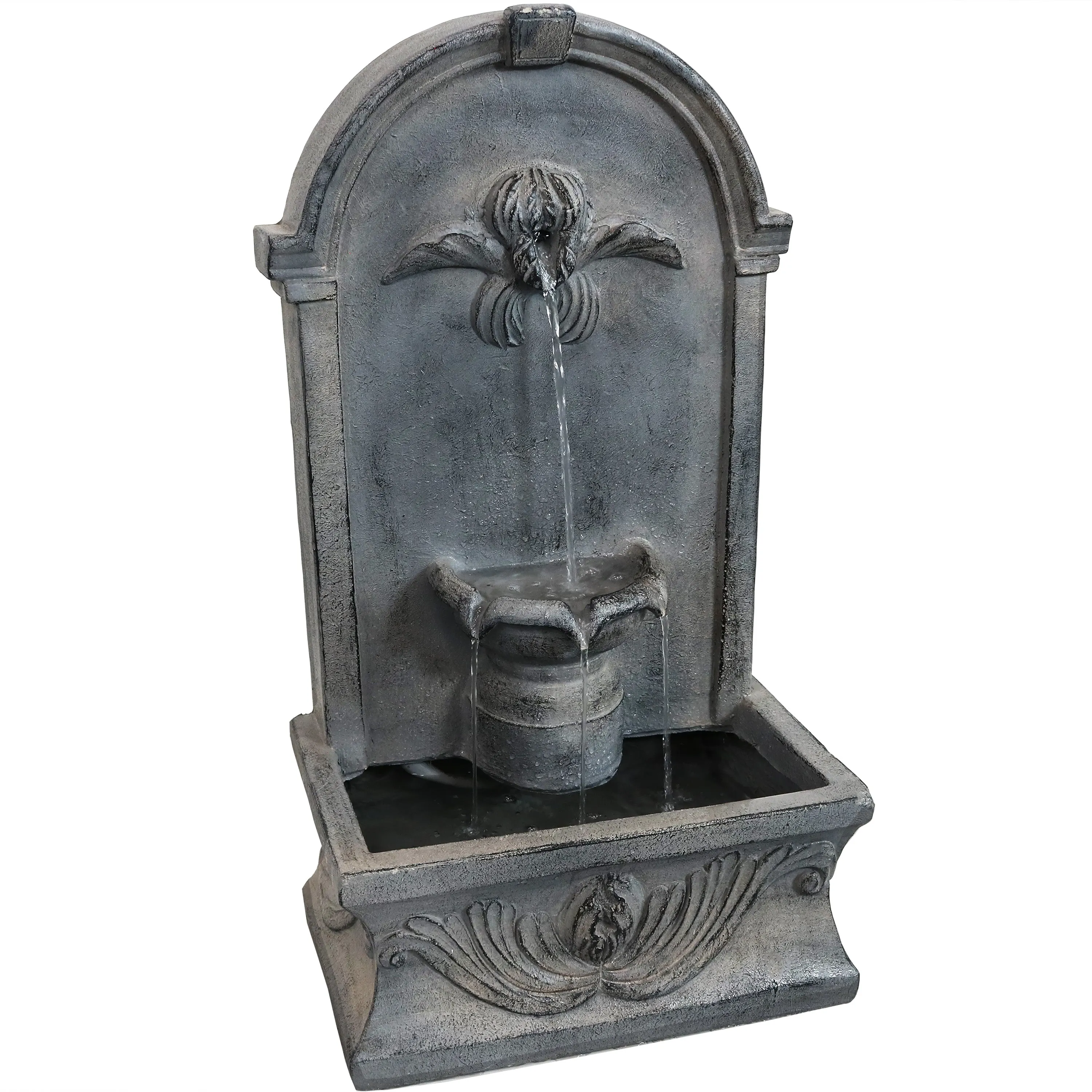 Sunnydaze French-Inspired Outdoor Wall-Mounted Fountain - 28"