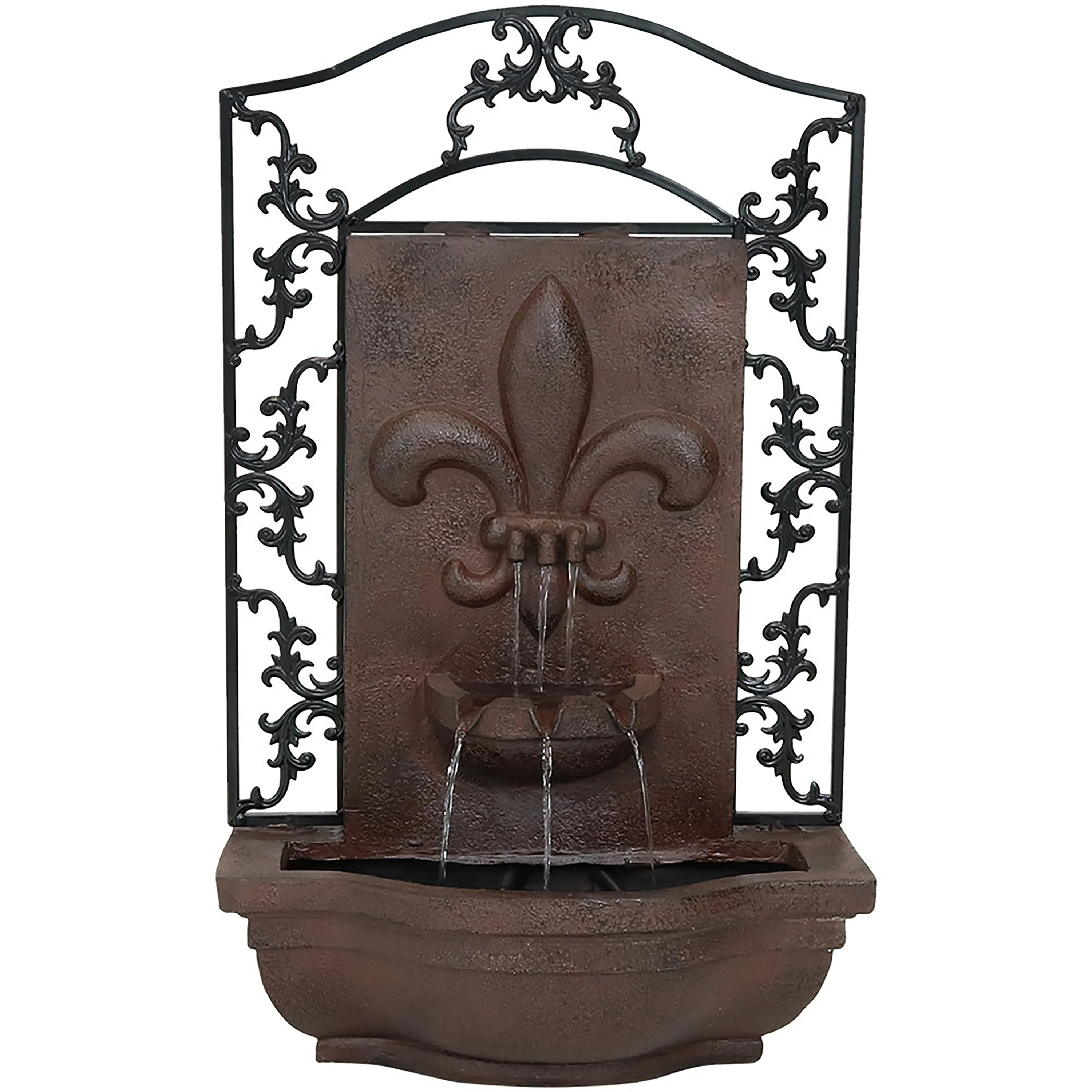 Sunnydaze French Lily Solar Outdoor Wall Fountain