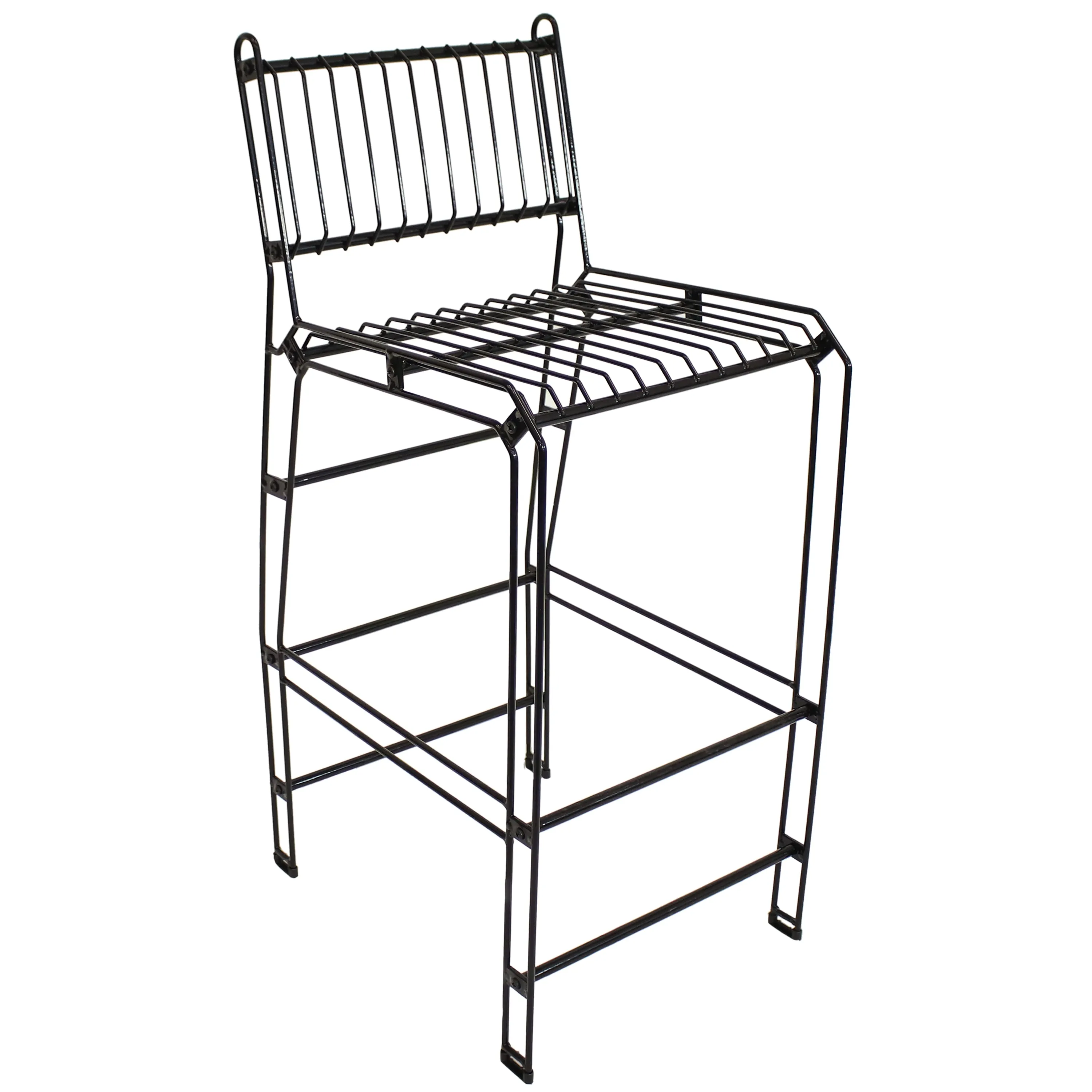 Sunnydaze Outdoor Modern Metal Wire Bar Stool - Black