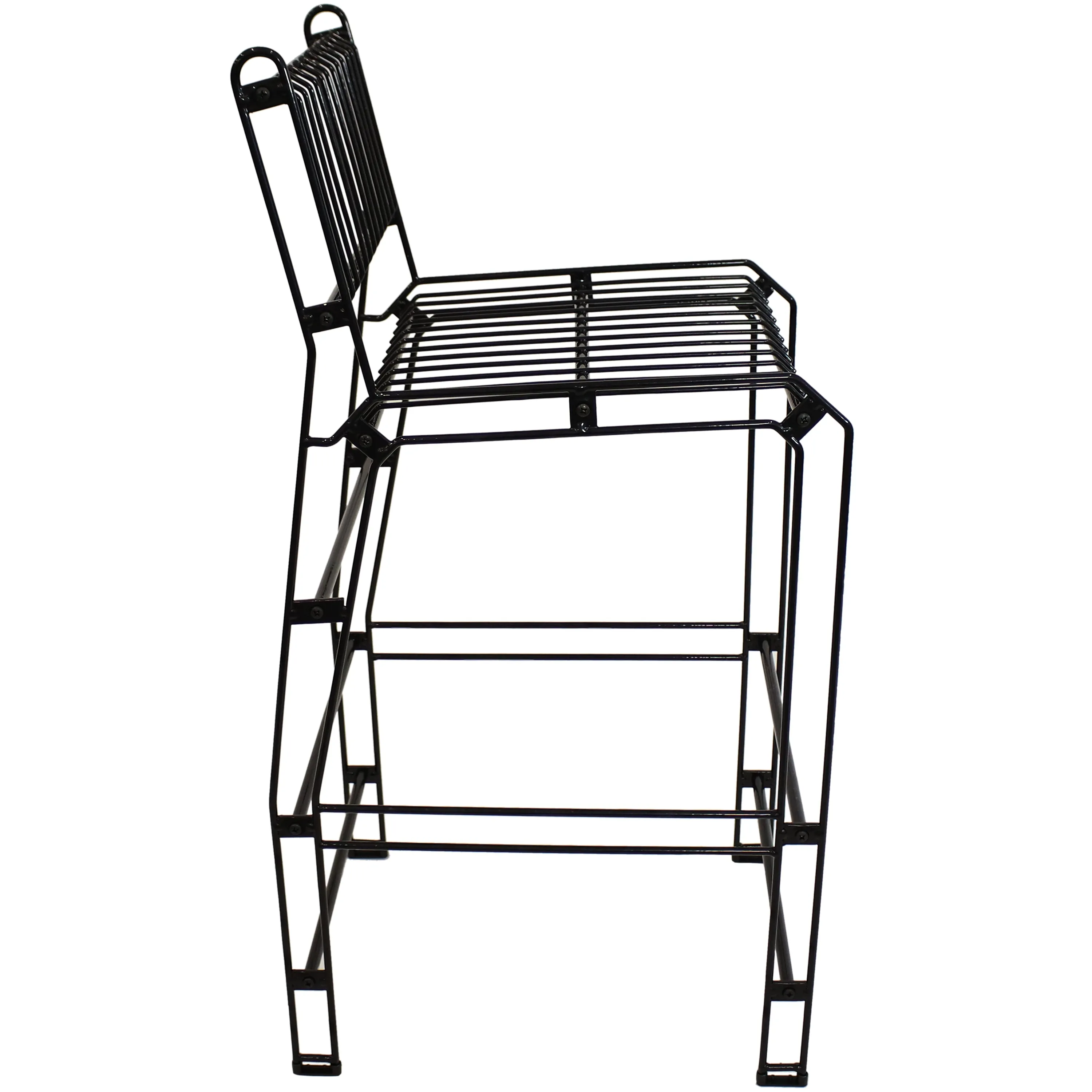 Sunnydaze Outdoor Modern Metal Wire Bar Stool - Black