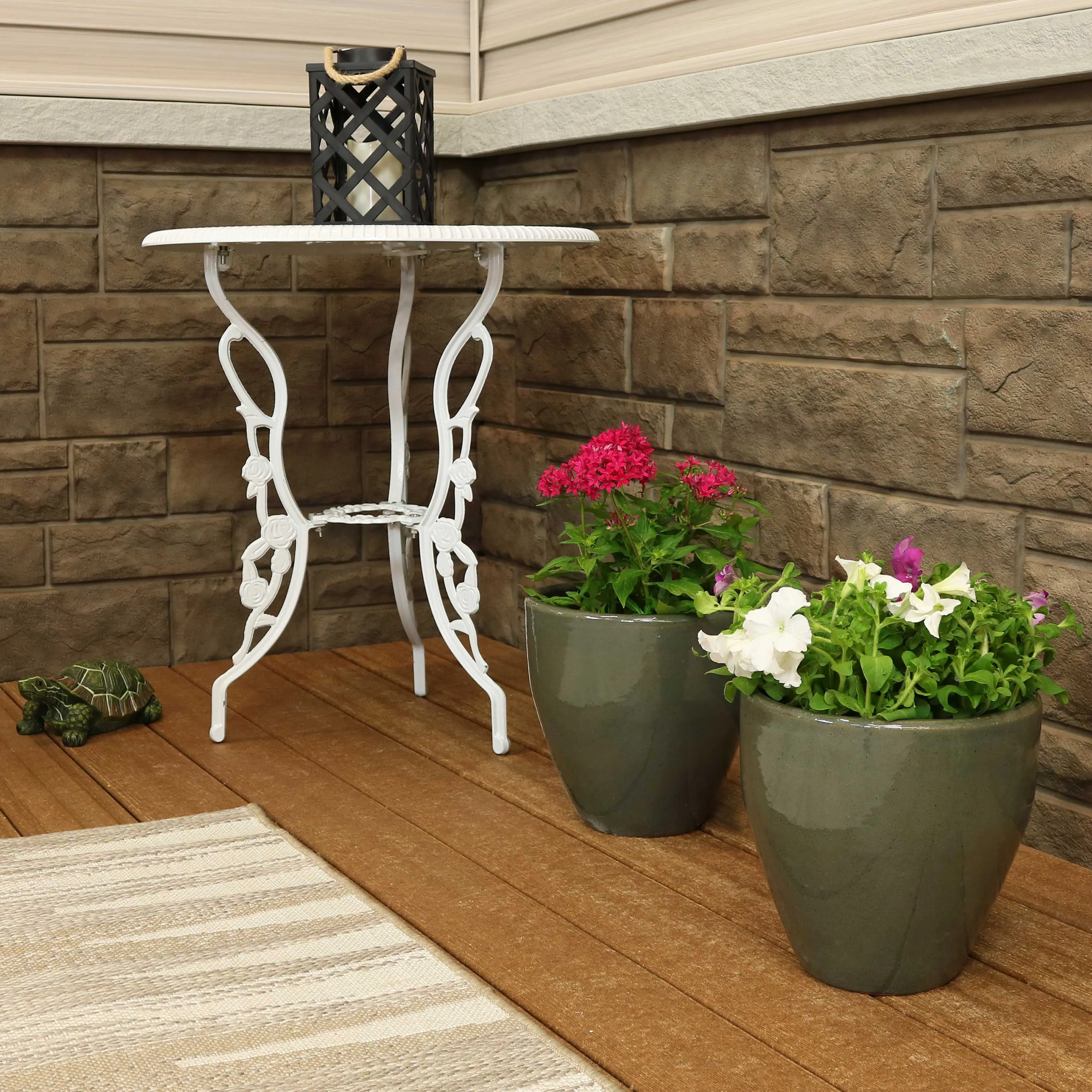 Sunnydaze Resort Ceramic Outdoor Flower Pot Planter