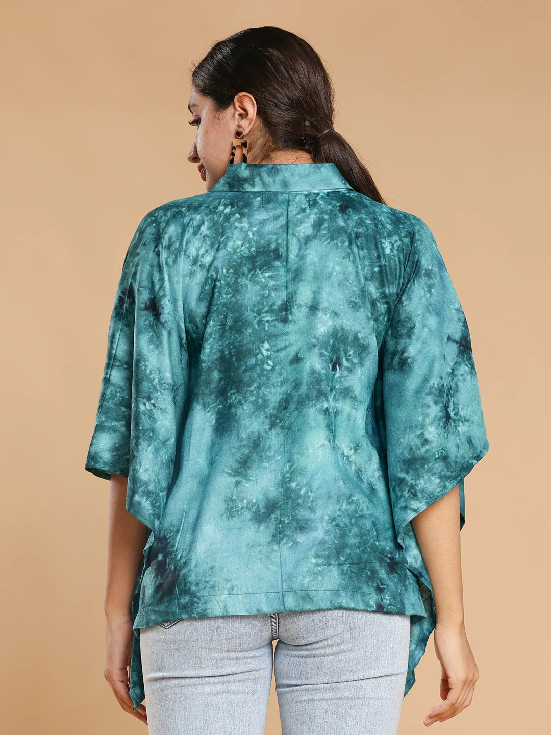 Teal Rayon TieDyeTop- Lumina