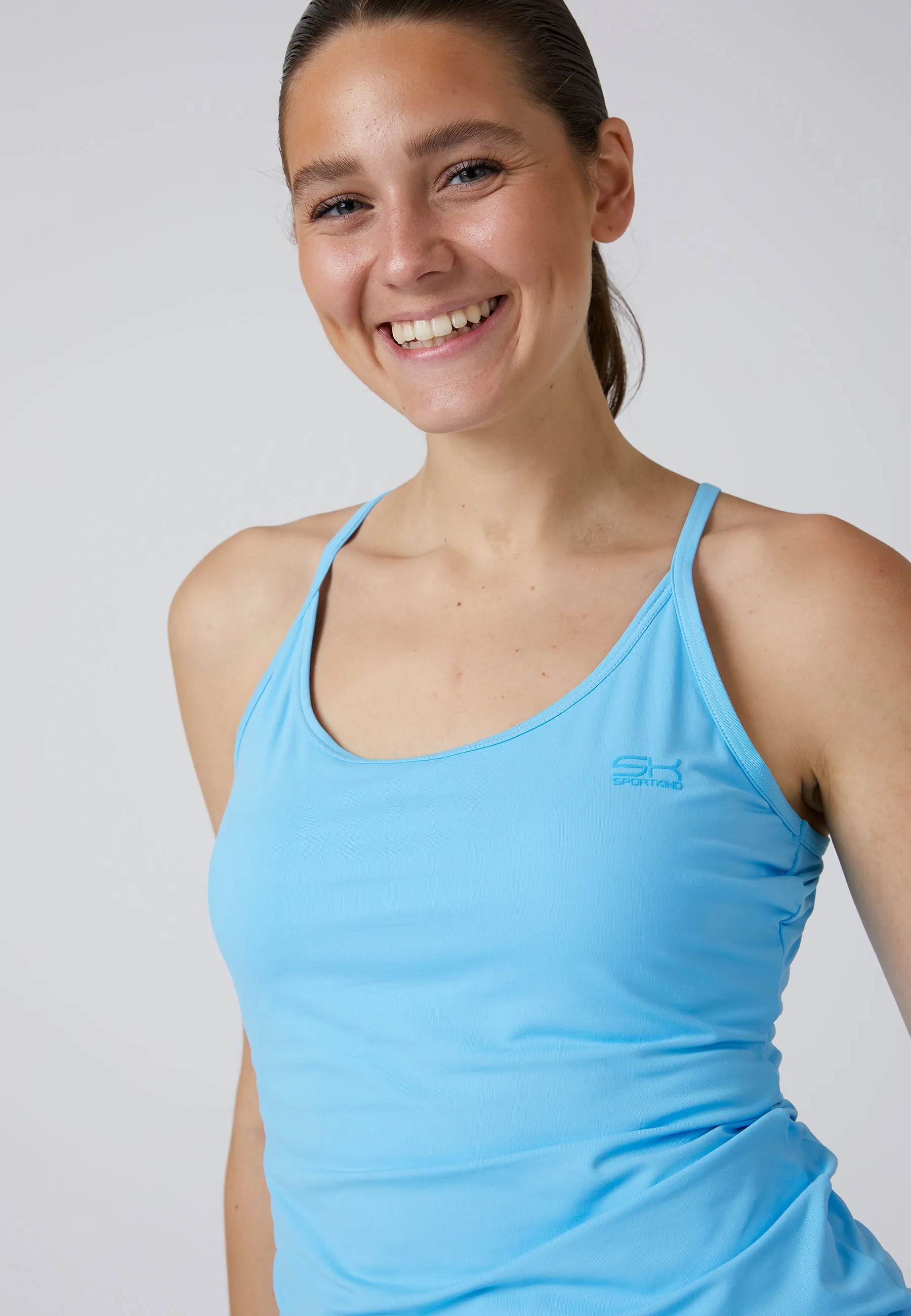 Tennis Spaghetti Tank Top, light blue