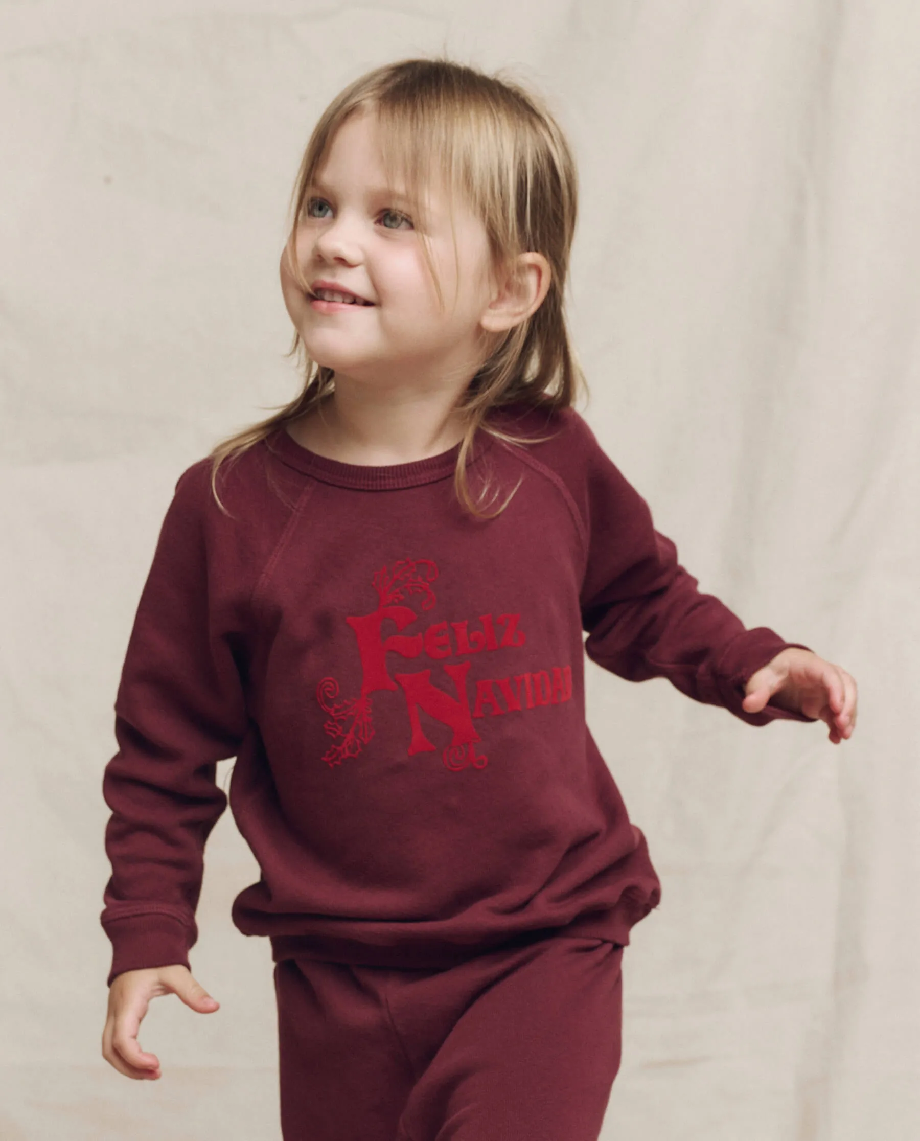 The Little College Sweatshirt. Graphic -- Mulled Wine with Feliz Navidad Graphic