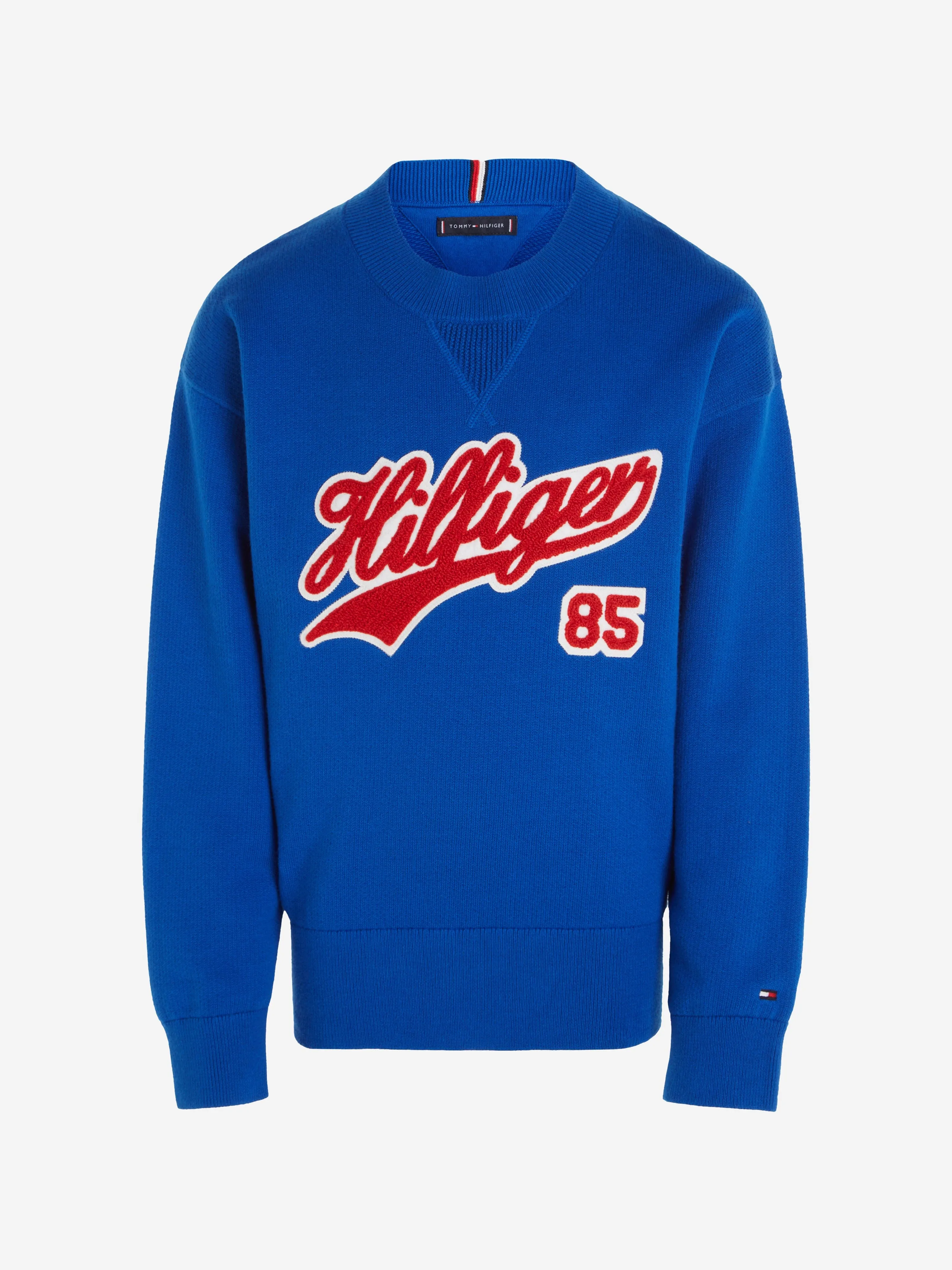 Tommy Hilfiger Boys Logo Script Sweatshirt in Blue