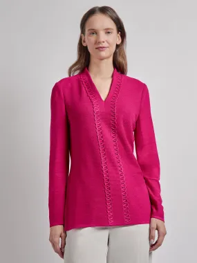 Tonal Ottoman Stitch Knit Tunic