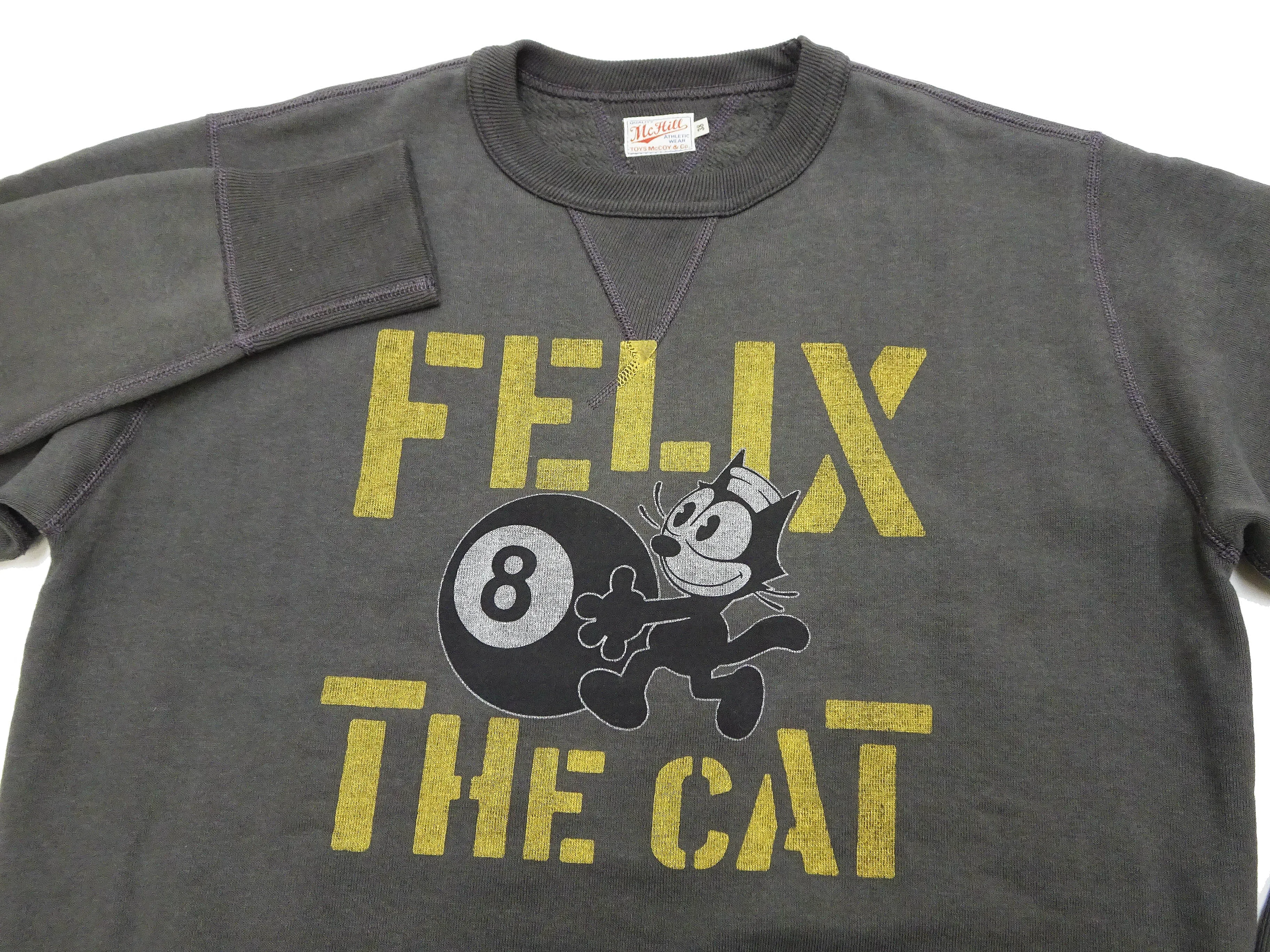 TOYS McCOY Sweatshirt Men's Felix the Cat Sweat Shirt Loop-wheeled Vintage Style TMC2360 C/#030 Faded-Black