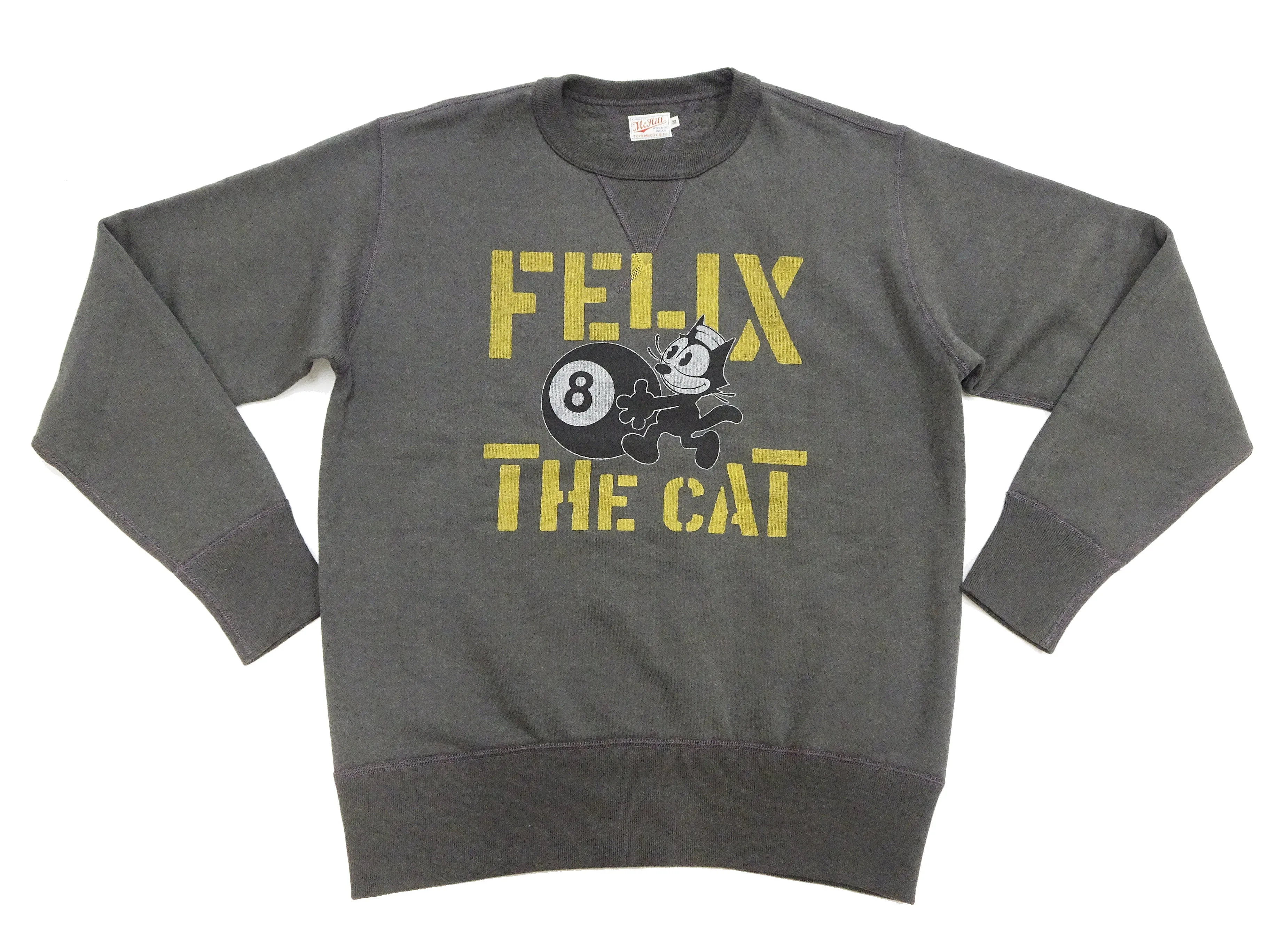 TOYS McCOY Sweatshirt Men's Felix the Cat Sweat Shirt Loop-wheeled Vintage Style TMC2360 C/#030 Faded-Black