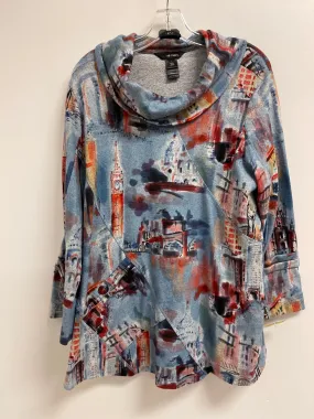 Tunic Long Sleeve By Ali Miles In Blue & Red, Size: L