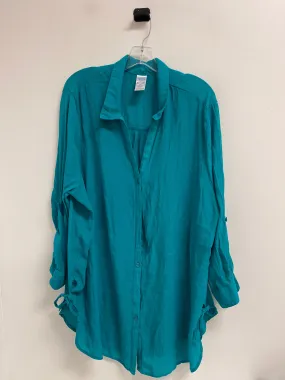 Tunic Long Sleeve By Time And Tru In Blue, Size: 1x