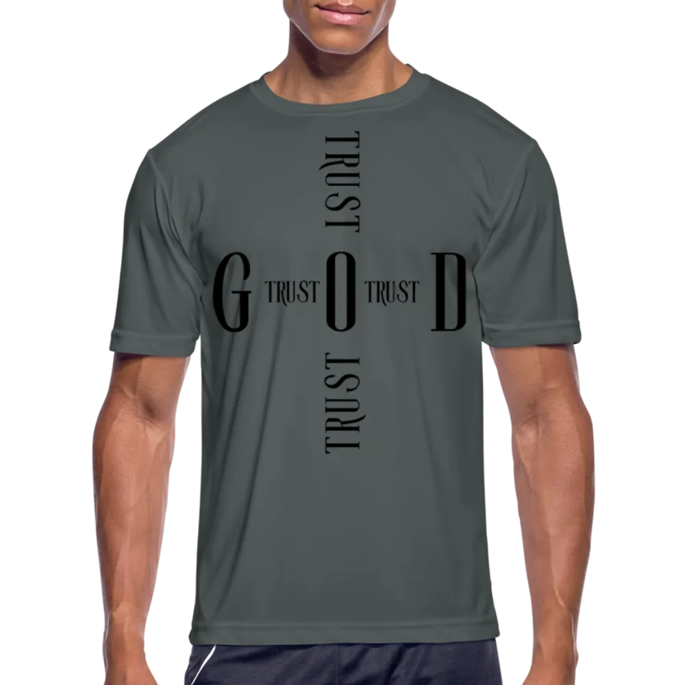 Uniquely You Mens T-Shirt / Sports Performance - Moisture Wicking / Trust God Cross