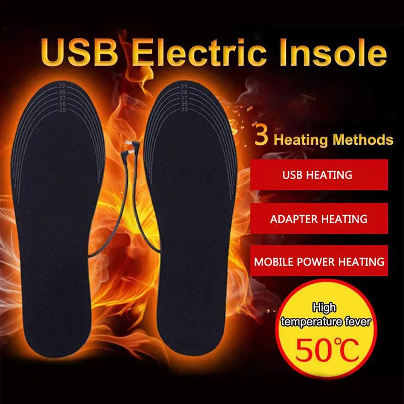 USB Heated Shoe Insoles (can be cut to fit) Winter Warm Heating Insoles for Boots & Sneakers