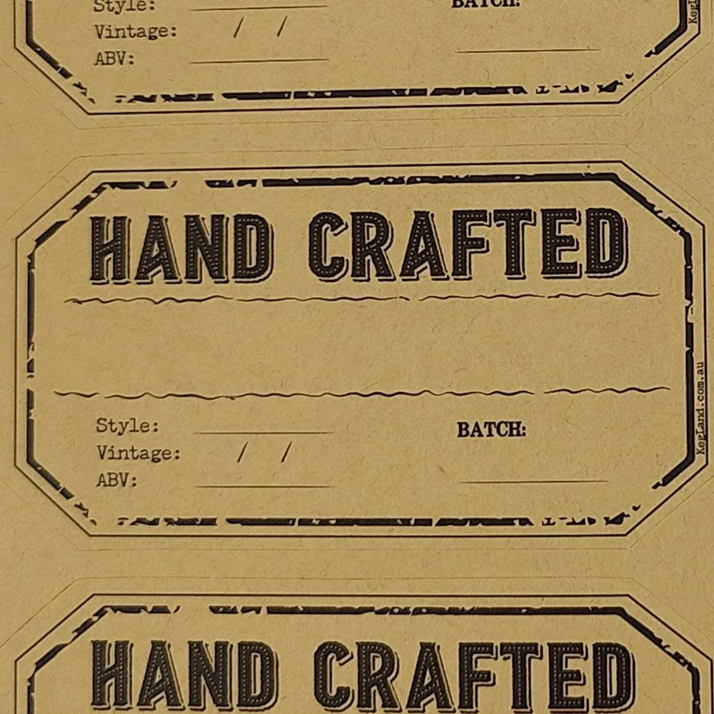 Vintage Craft Labels - A4 Sheet 2x5