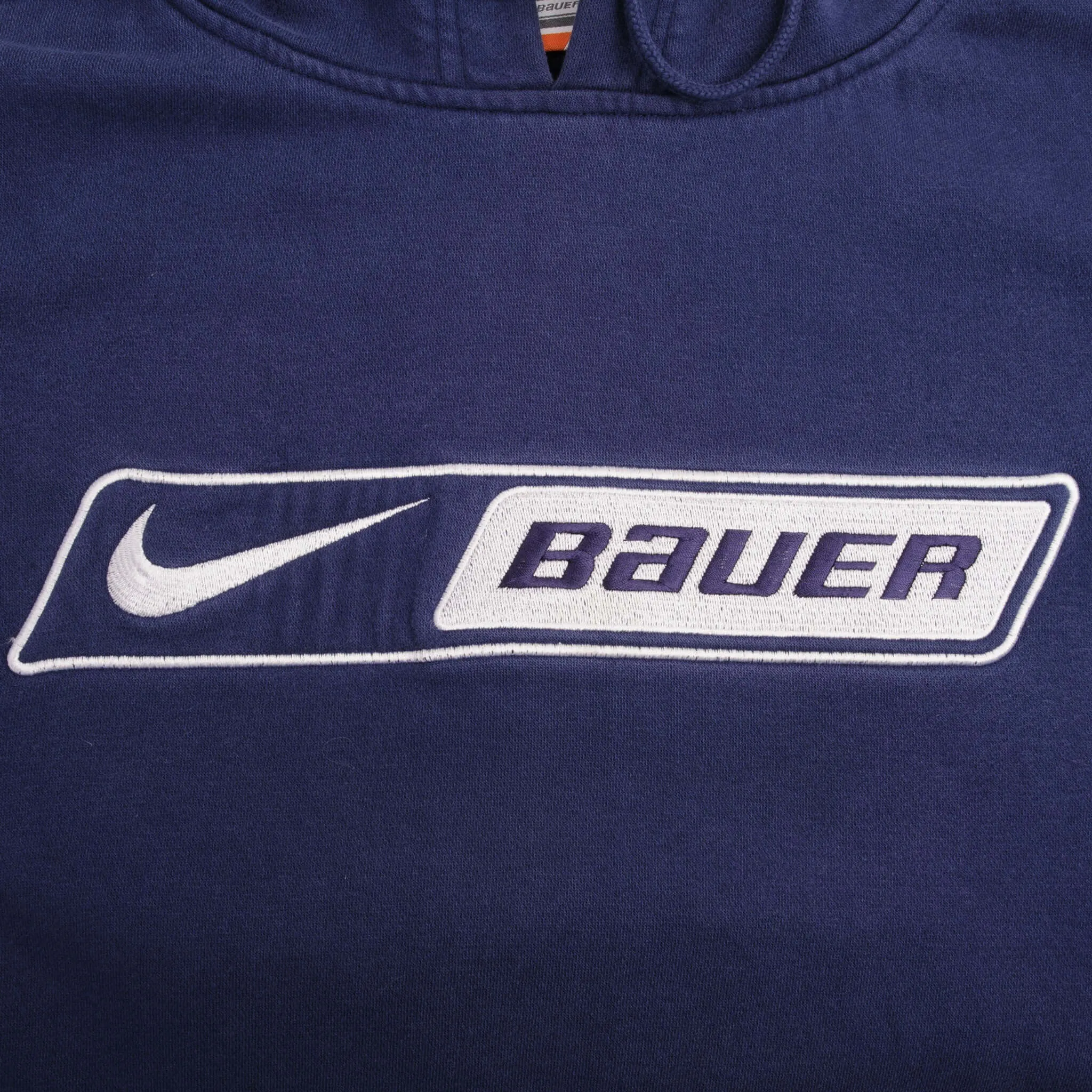 VINTAGE NIKE BAEUR HOCKEY NAVY BLUE HOODIE SWEATSHIRT 2000S SIZE MEDIUM