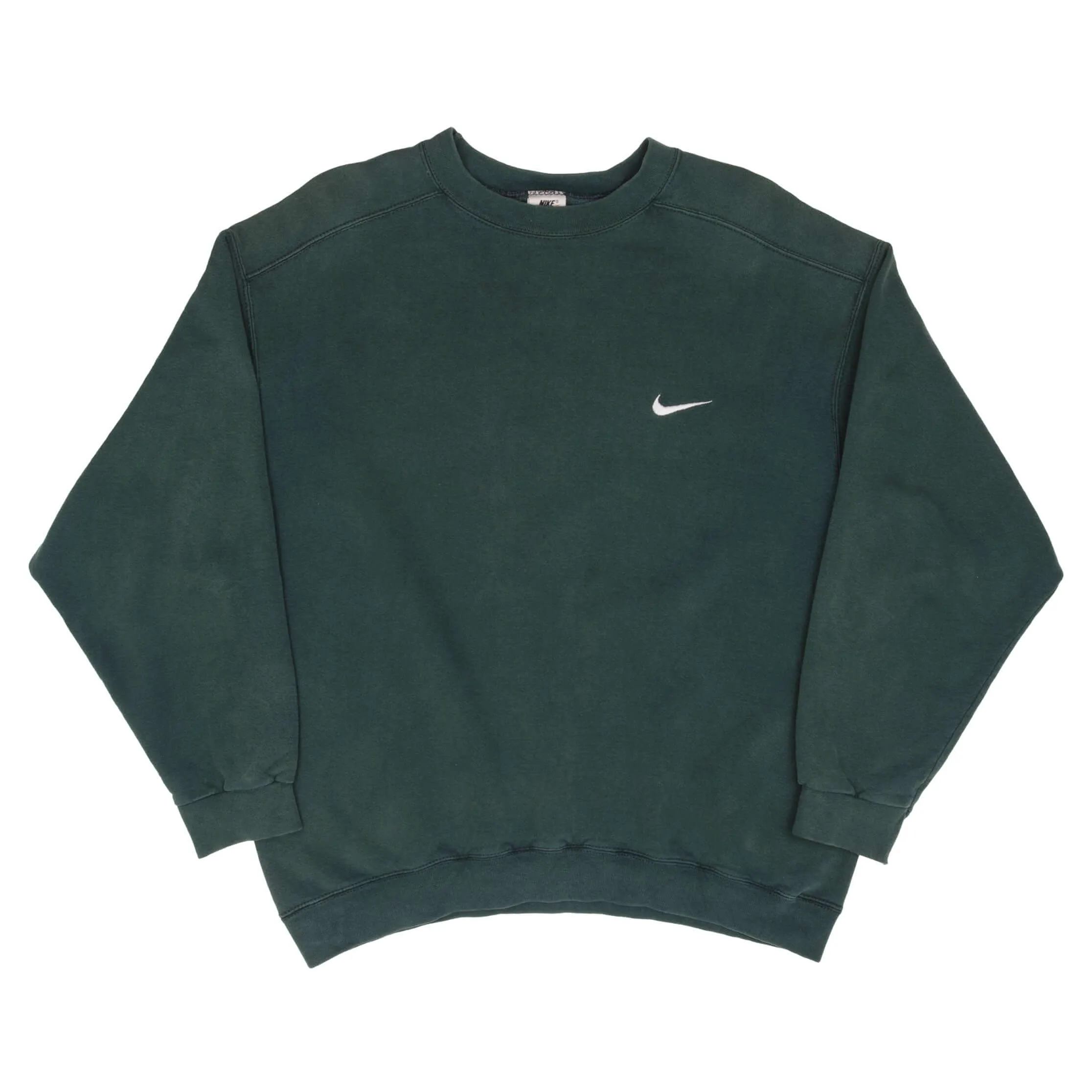 VINTAGE NIKE CLASSIC SWOOSH PINE GREEN SWEATSHIRT 1990S SIZE LARGE MADE IN USA