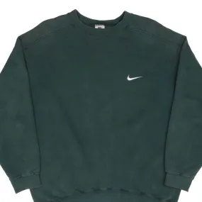 VINTAGE NIKE CLASSIC SWOOSH PINE GREEN SWEATSHIRT 1990S SIZE LARGE MADE IN USA